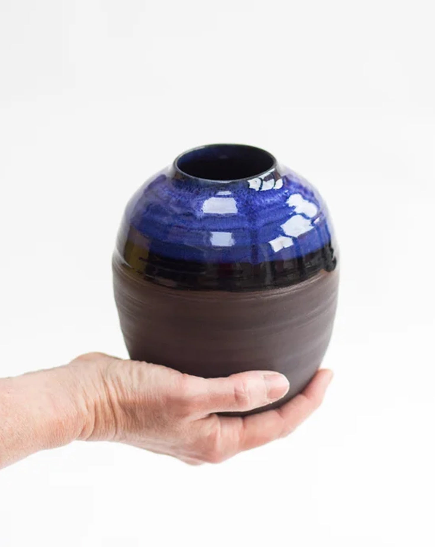 Cobal Blue Onyx Porcelain Moon Jar
