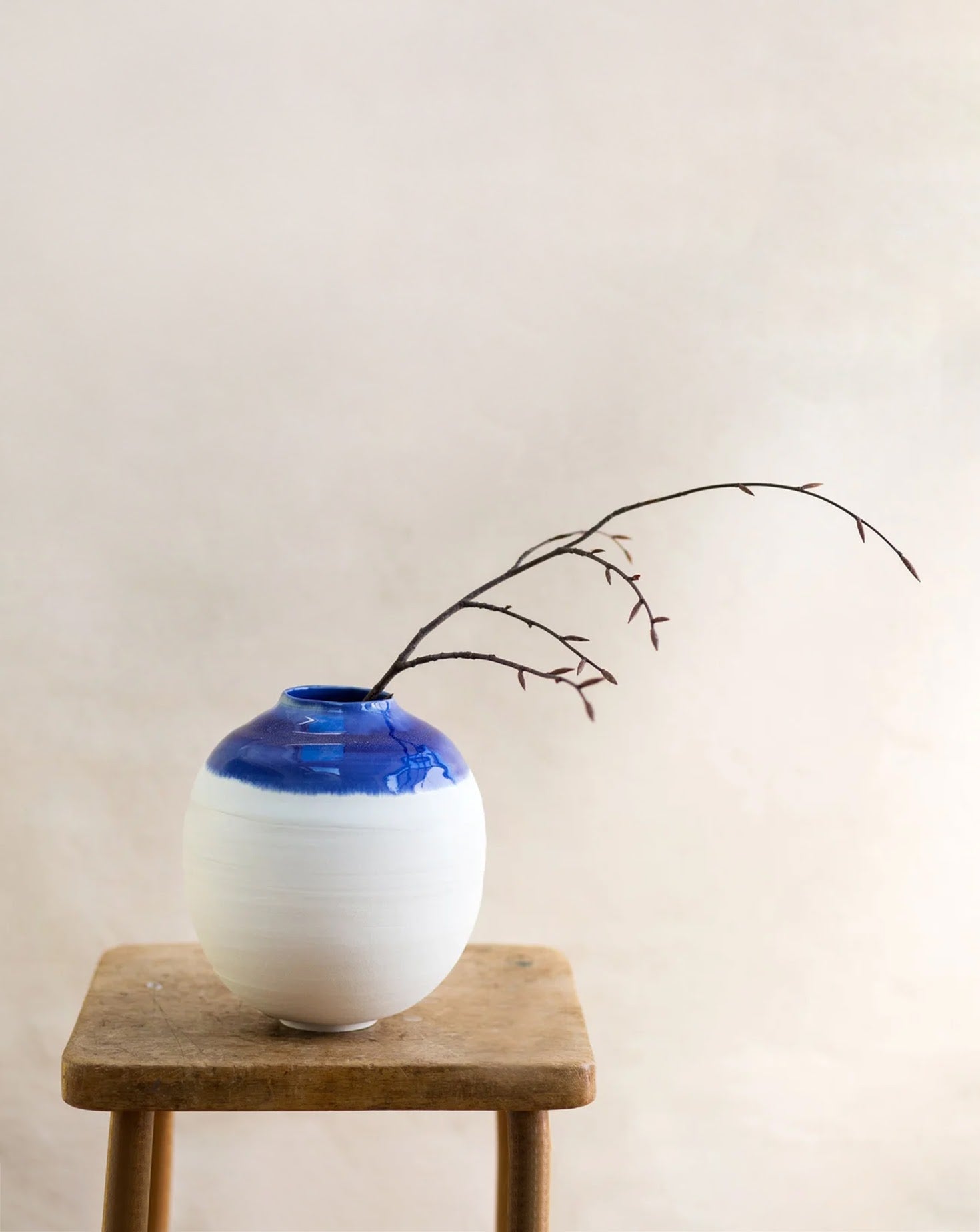 Cobalt Blue Porcelain Moon Jar