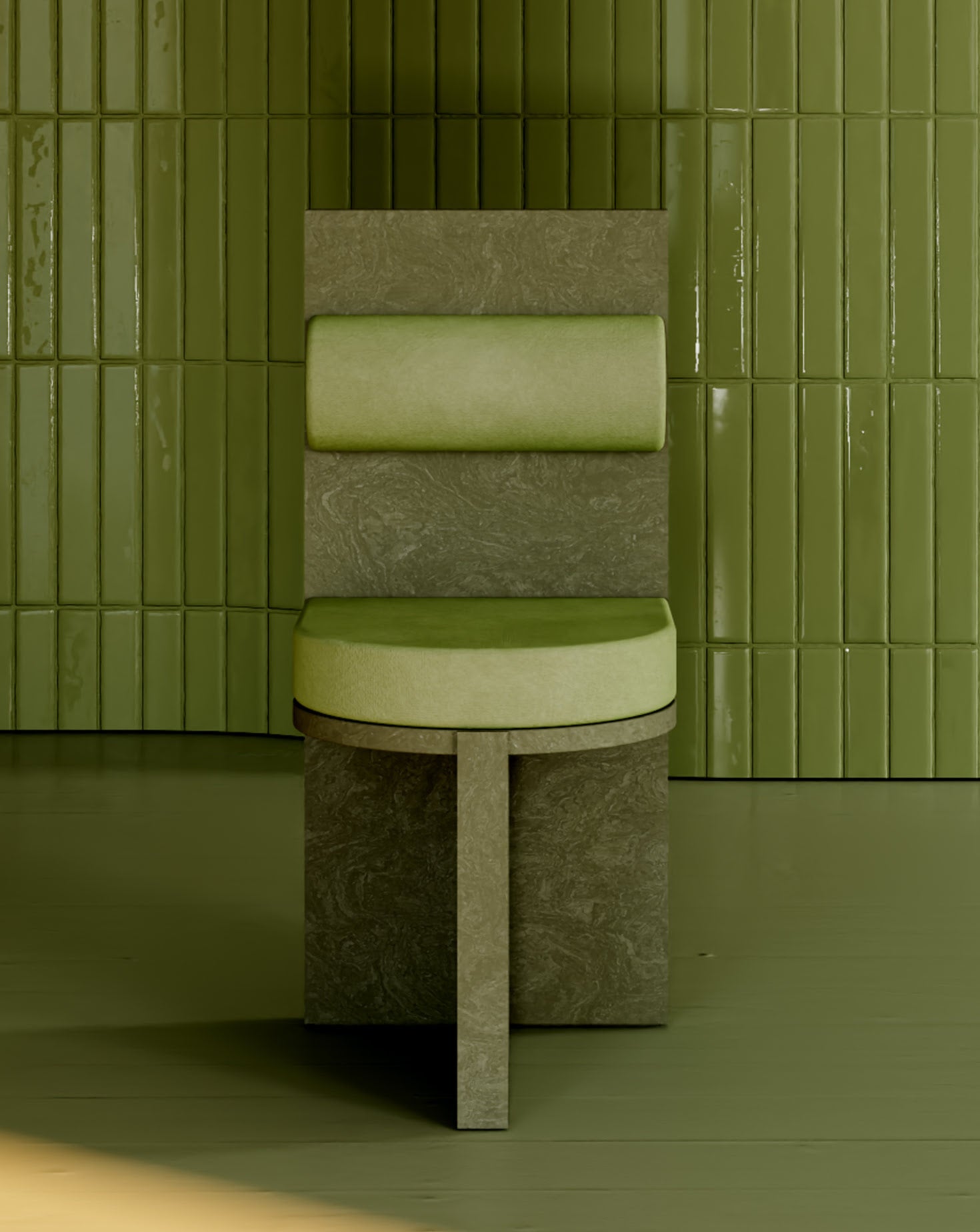 Cork and Velvet Chair