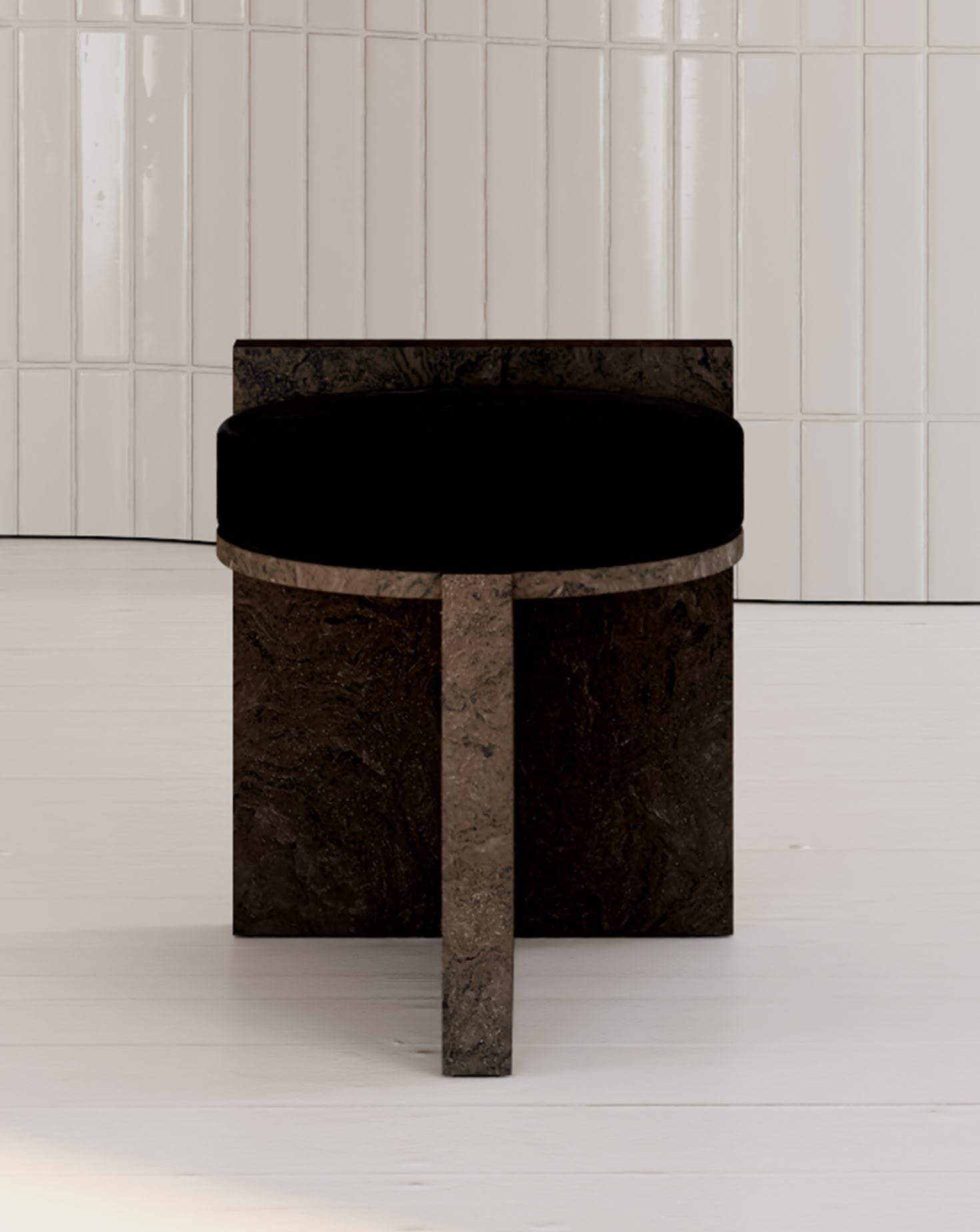 Cork and Velvet Stool