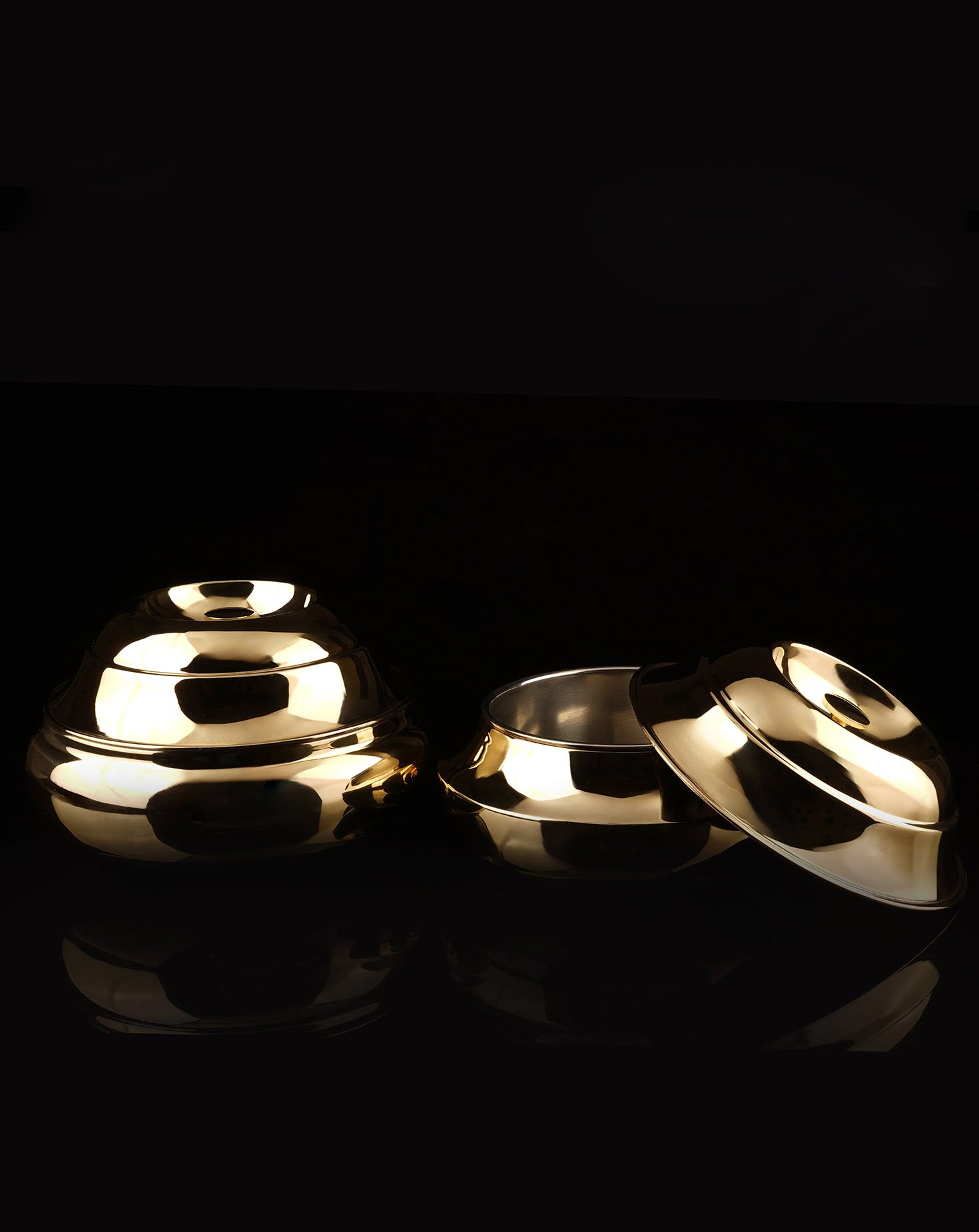 Crescent Brass Bowl Decorative Vessel