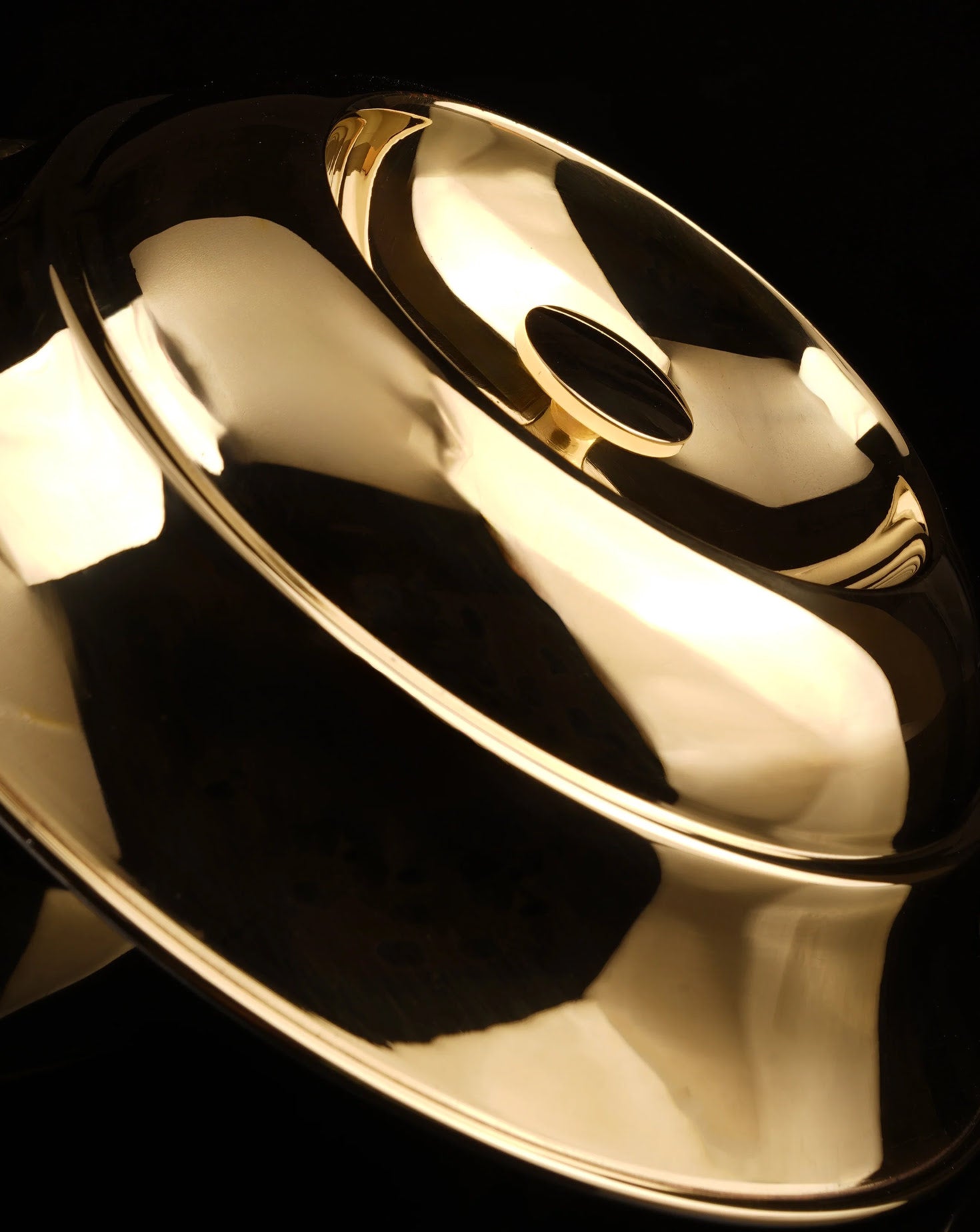 Crescent Brass Bowl Decorative Vessel