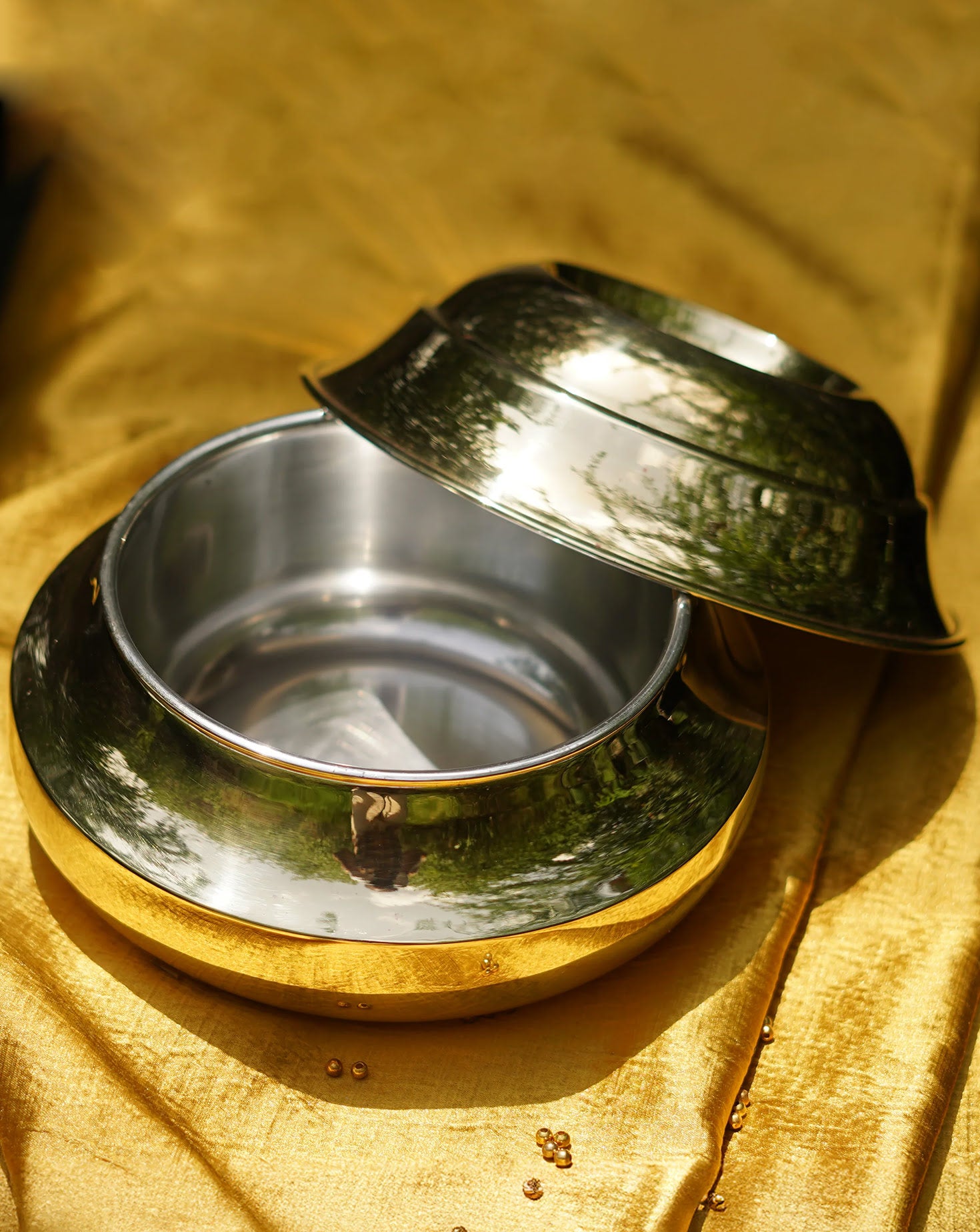 Crescent Brass Bowl Decorative Vessel