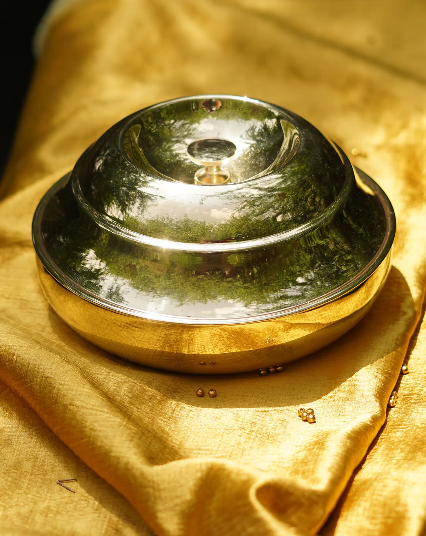 Crescent Brass Bowl Decorative Vessel