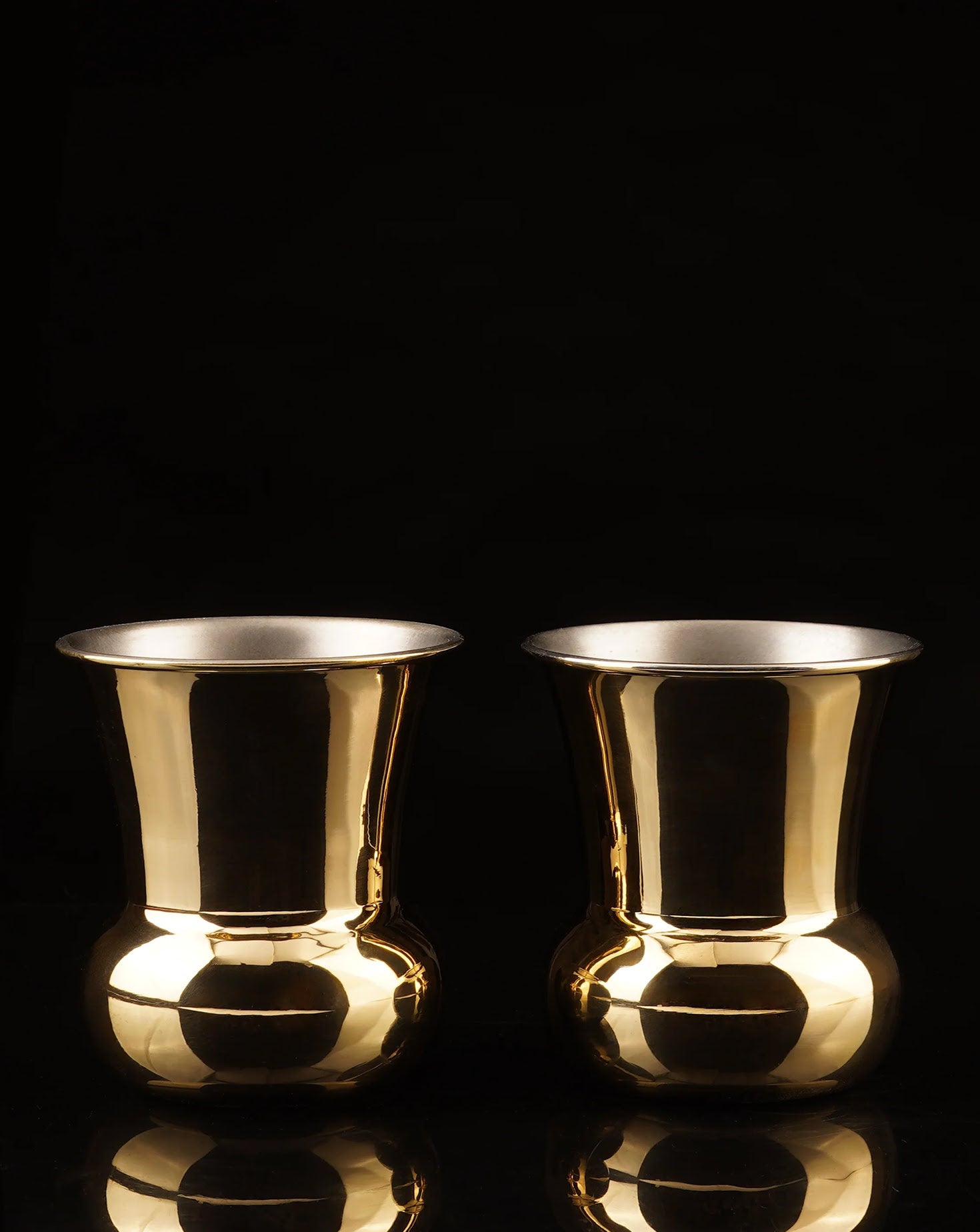 Crescent Brass Tumbler Set of 2