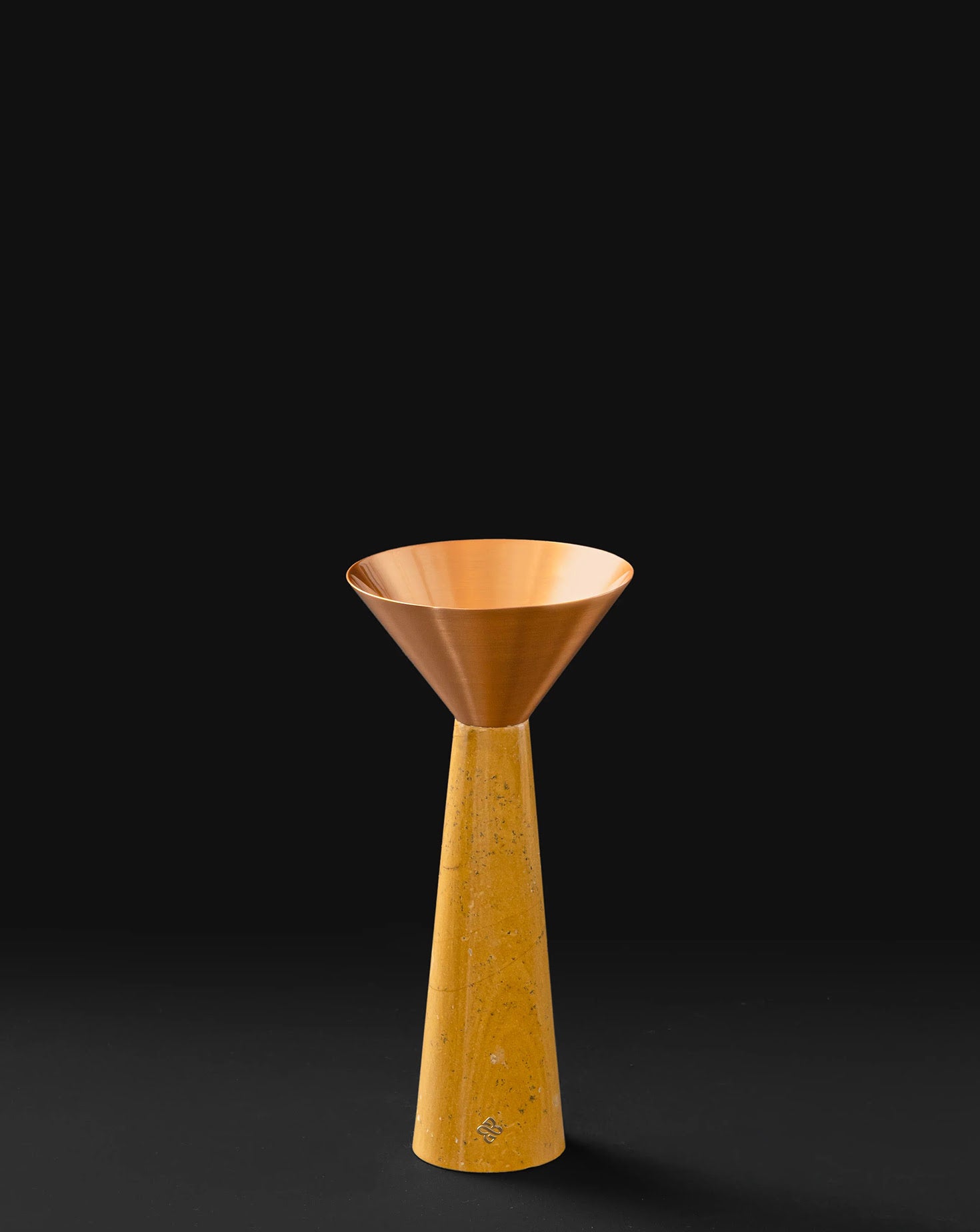 Cu Stone Candlestand Marble Yellow Sets of 3