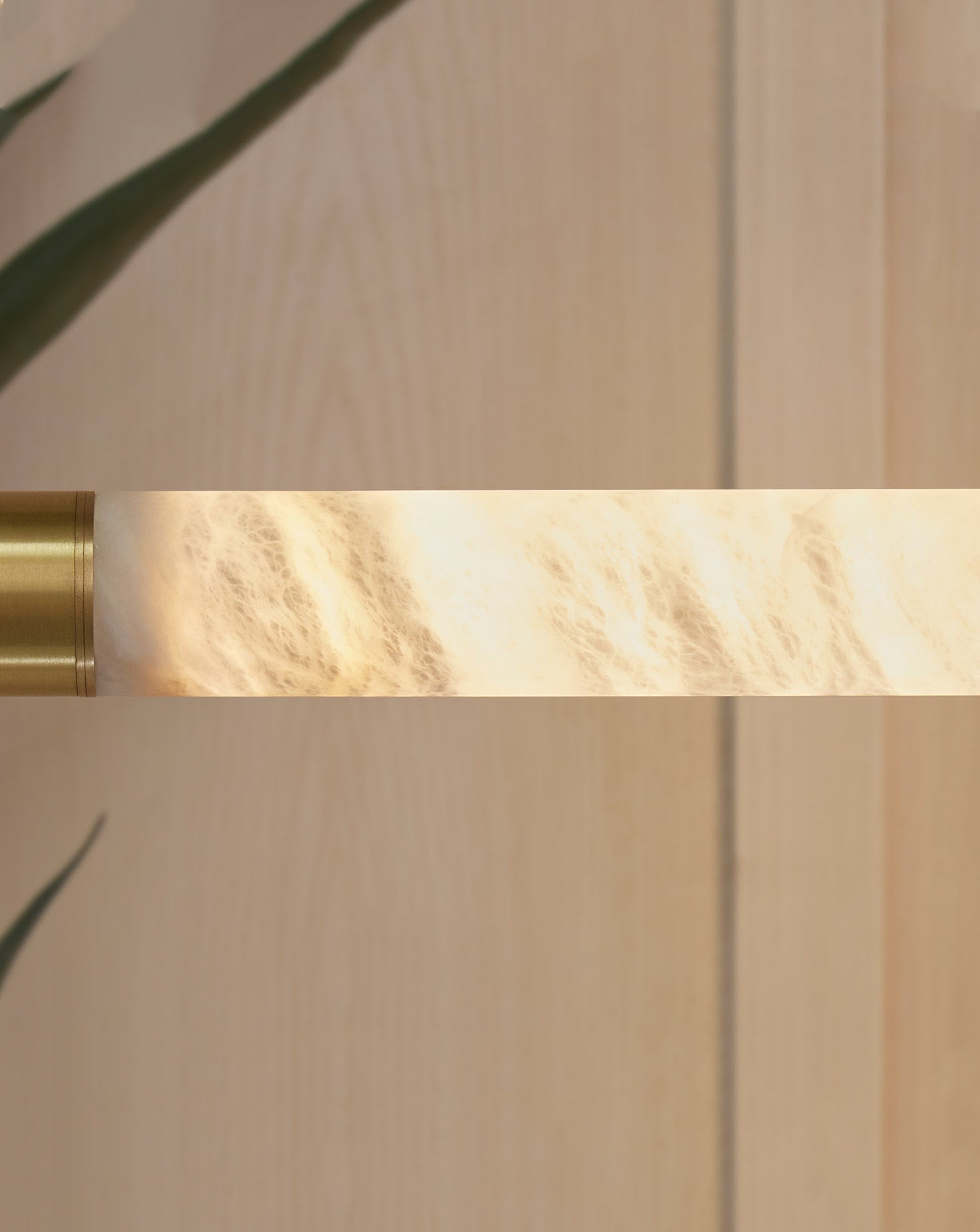 Geo Brass and Alabaster Desk Light
