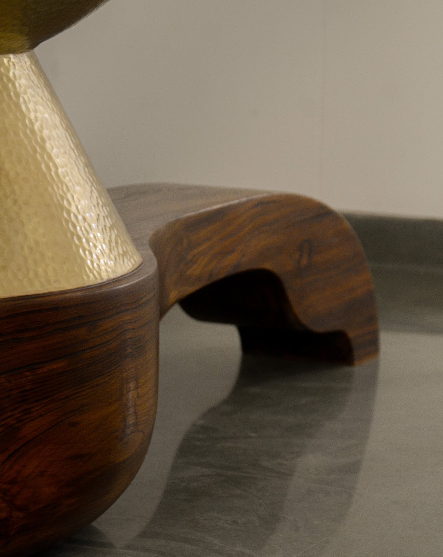 Ghee Brass and Wood Console Table