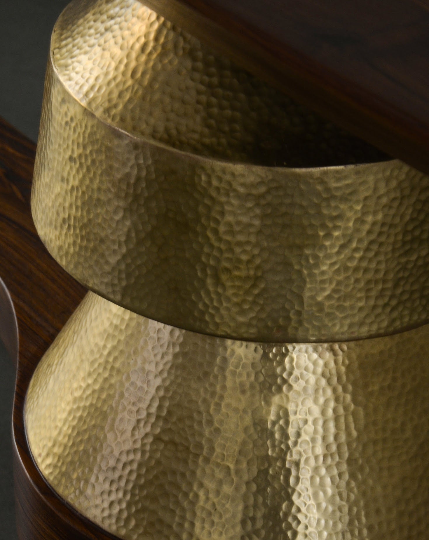 Ghee Brass and Wood Console Table