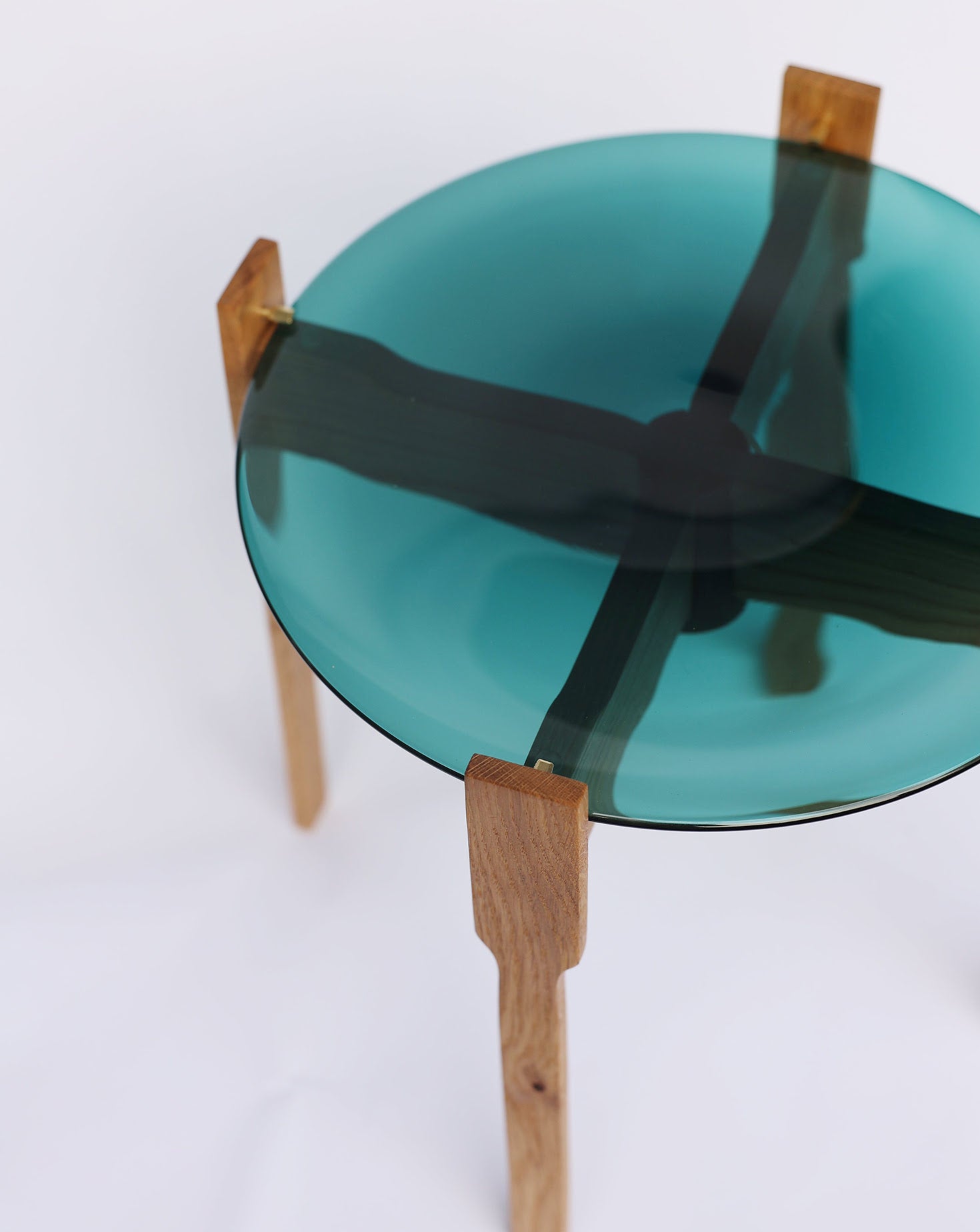 HALO Wooden and Glass Top Side Table
