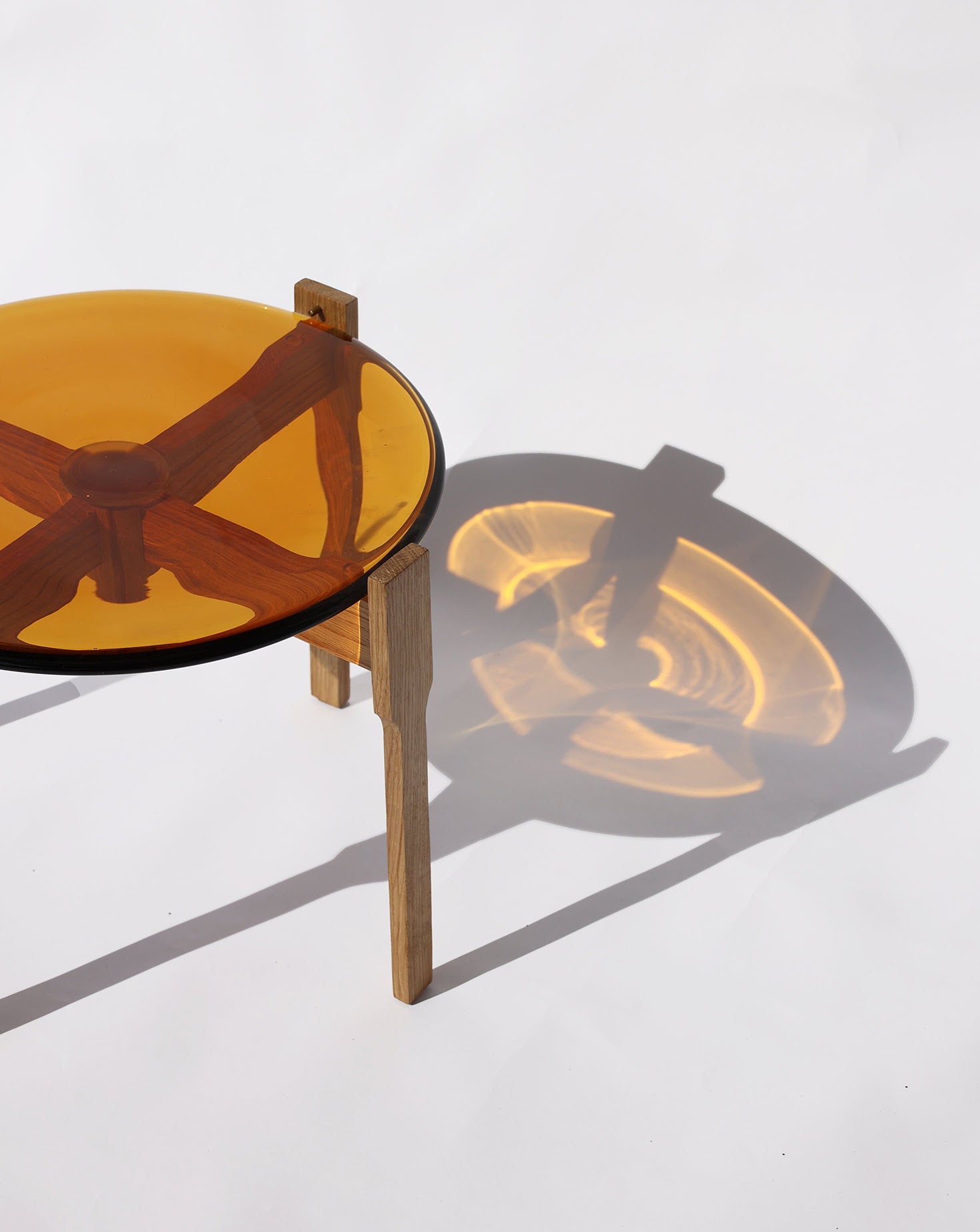 HALO Wooden and Glass Top Side Table