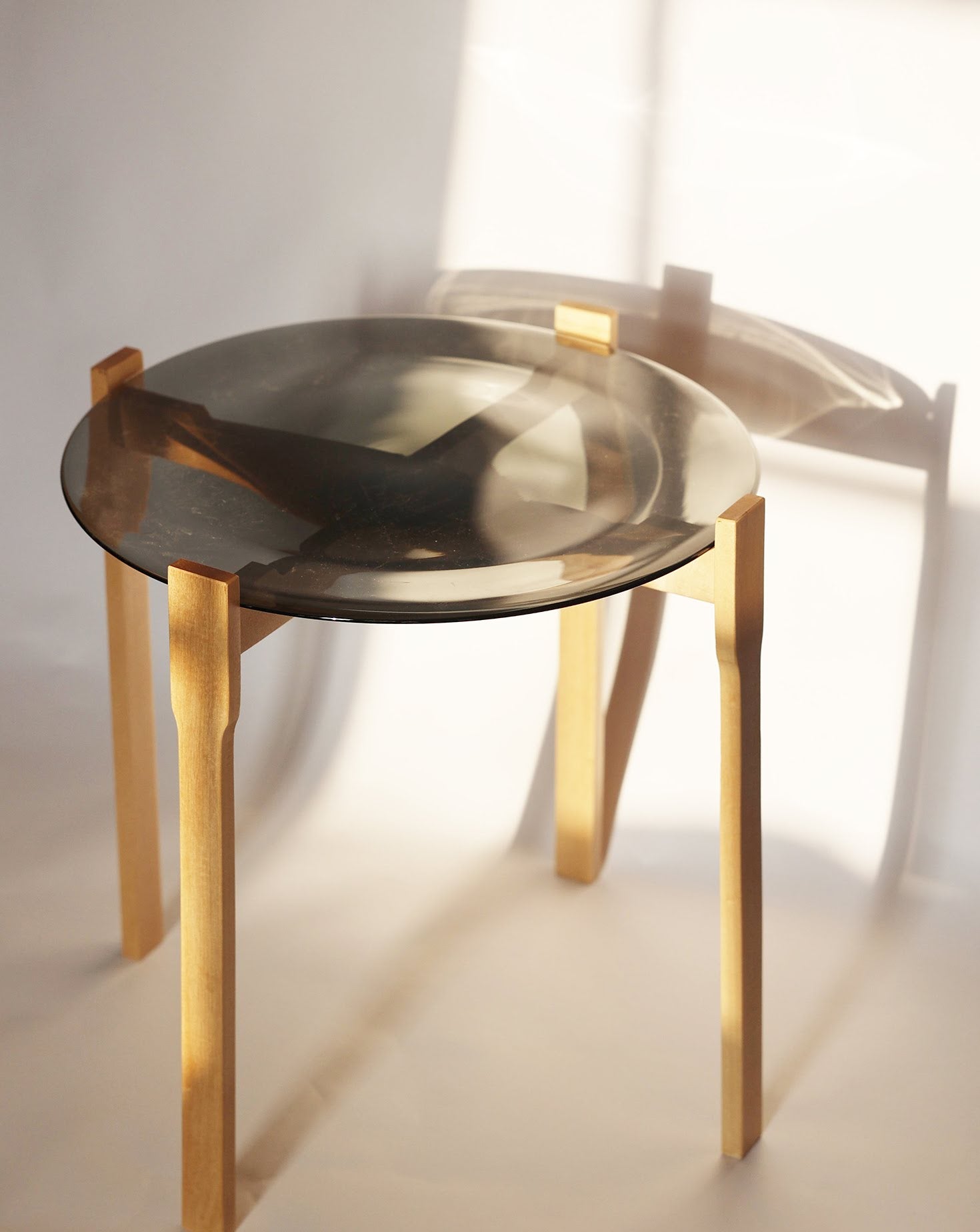 HALO Wooden and Glass Top Side Table