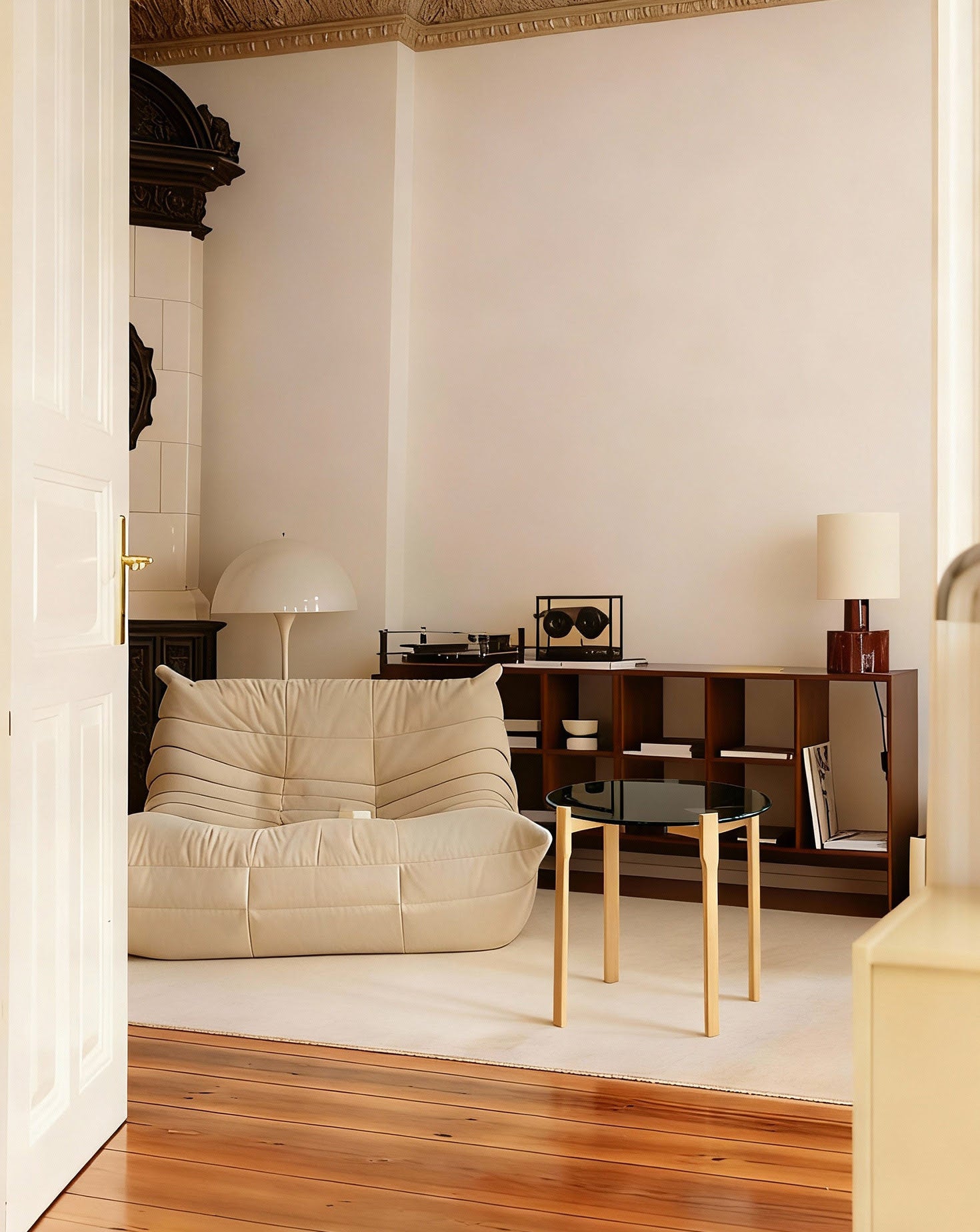 HALO Wooden and Glass Top Side Table