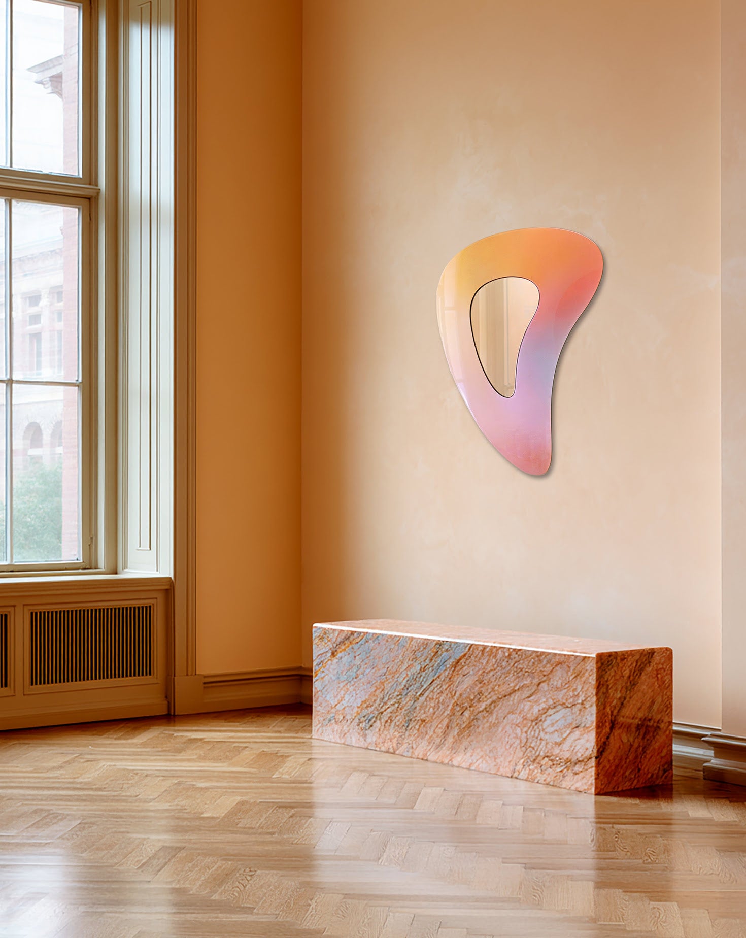 Jewel Acrylic and Resin Rosé Mirror