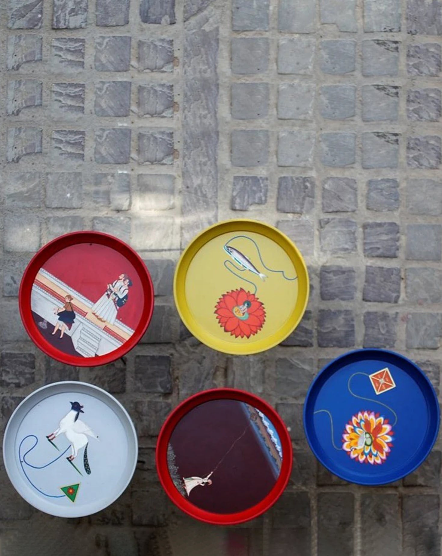 Kalam Kamdhenu and the Sacred Triangle Side Table