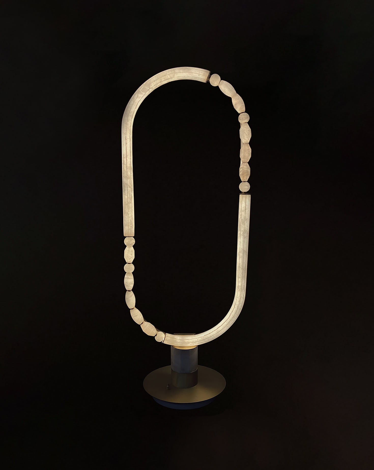 Pearl Satin Brass Standing Table Lamp