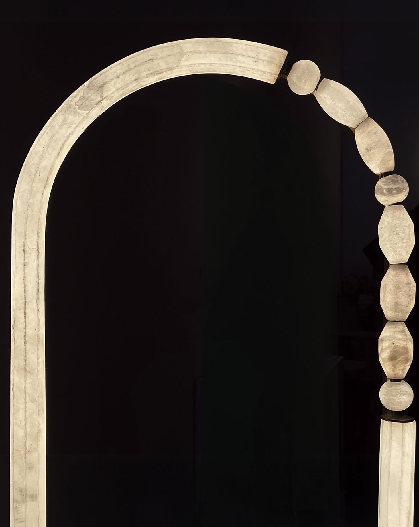 Pearl Satin Brass Standing Table Lamp