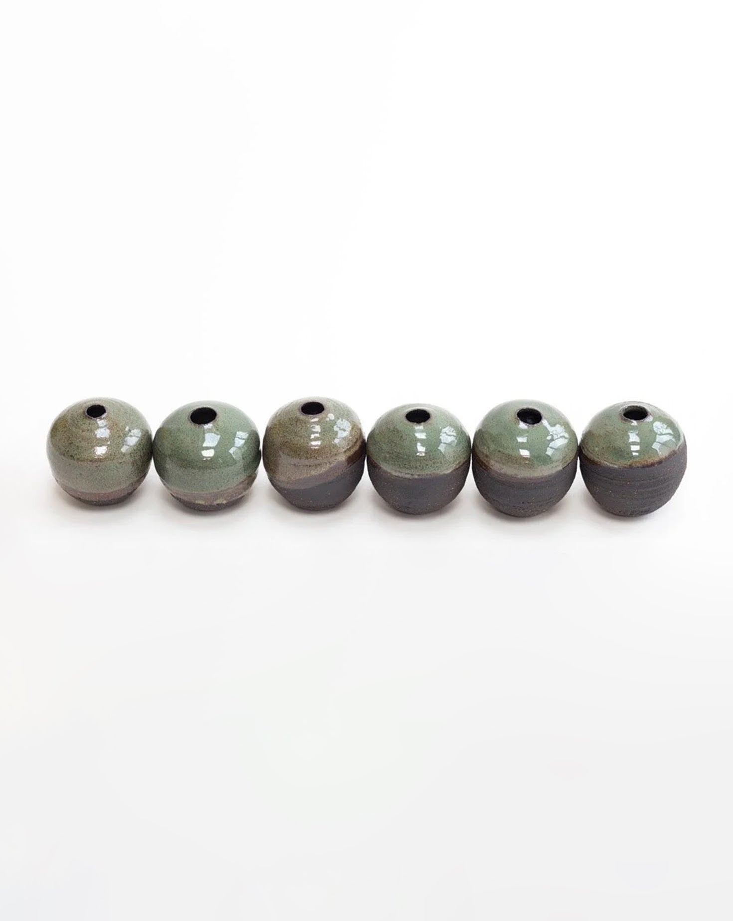 Mini Moss Green Stoneware Moon Jar