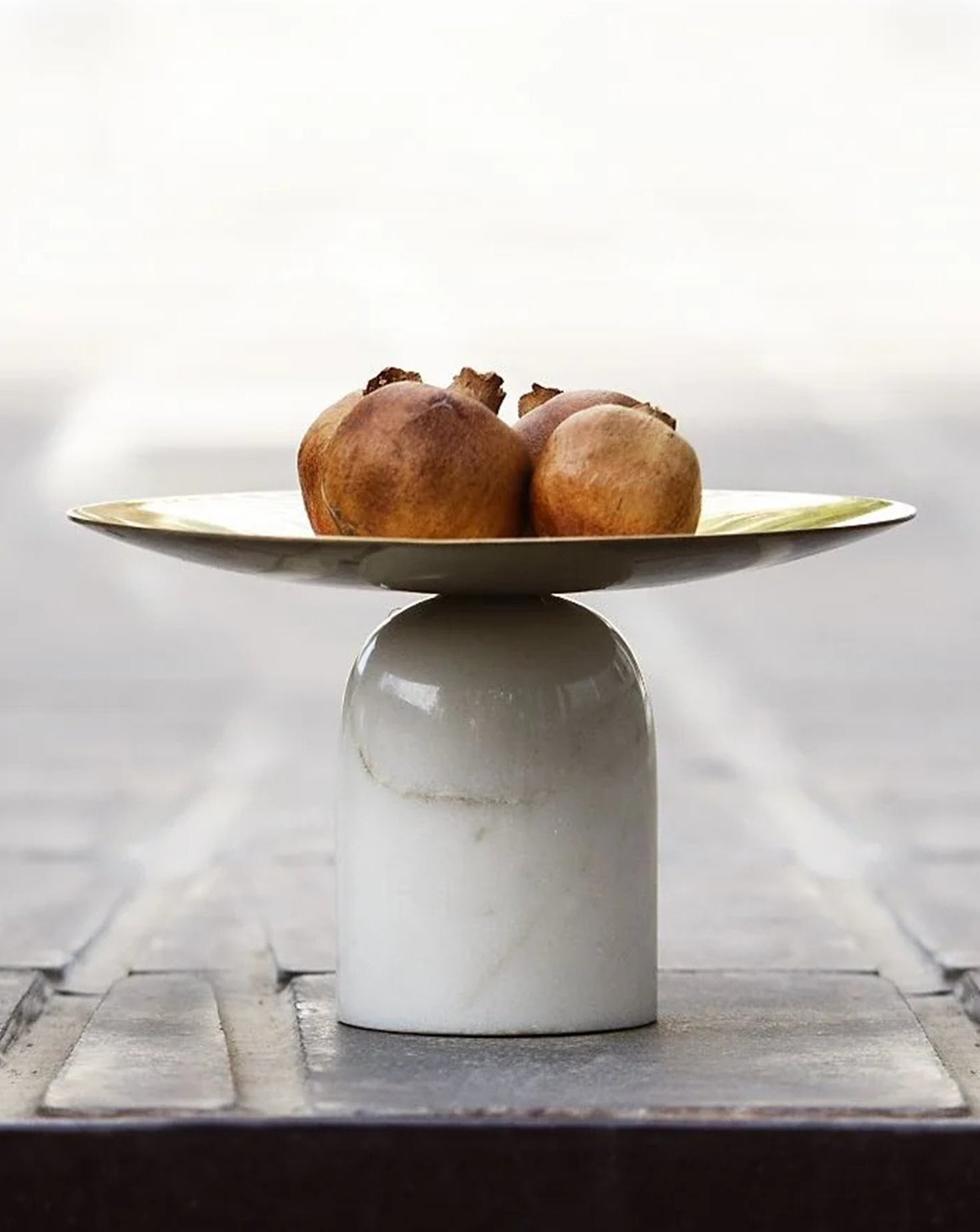 Morbi Marble and Brass Fruit Bowl