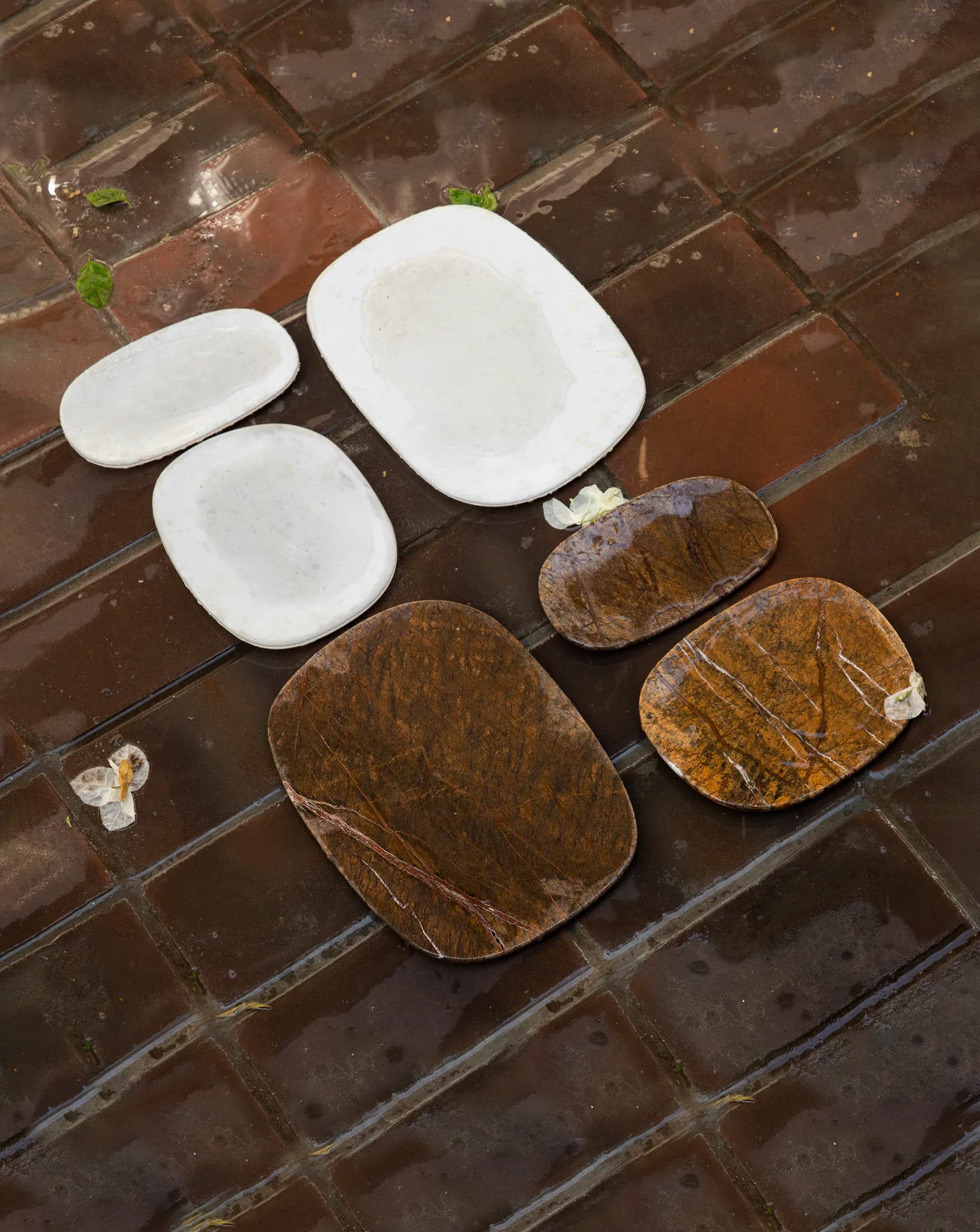 Reva Platter Marble White Sets of 3