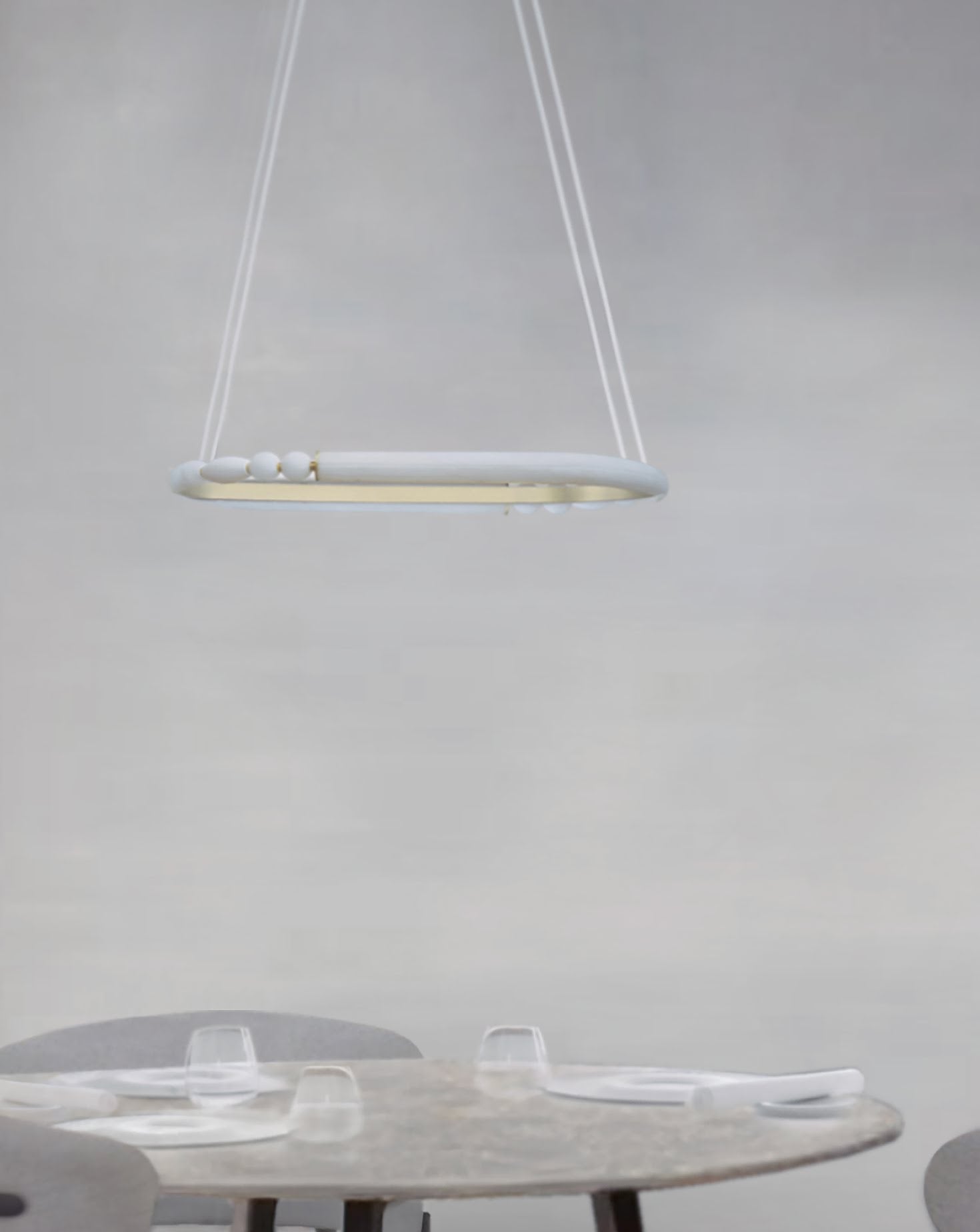 Pearl Satin Brass Chandelier