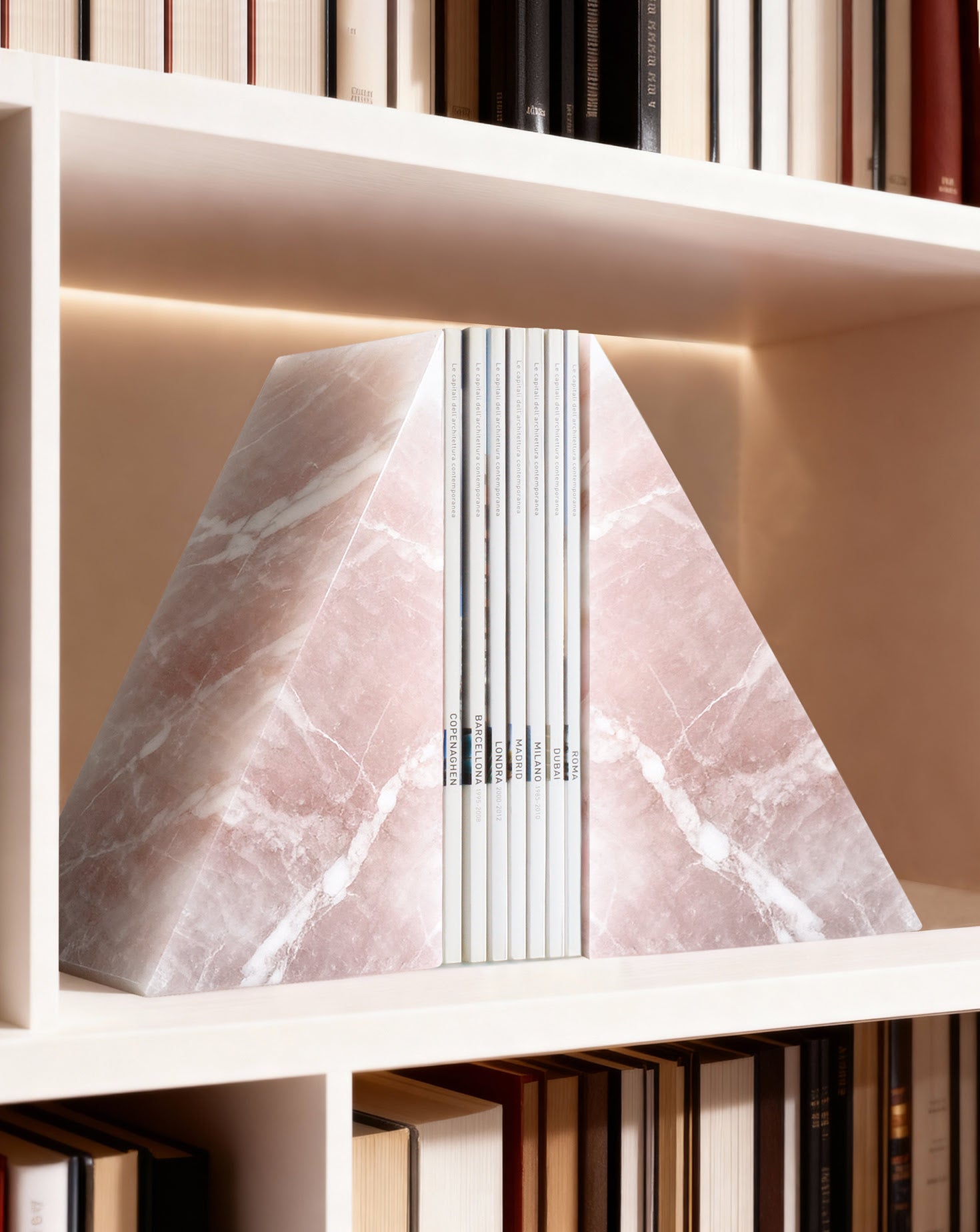 Set of 2 Pink Onyx Bookends