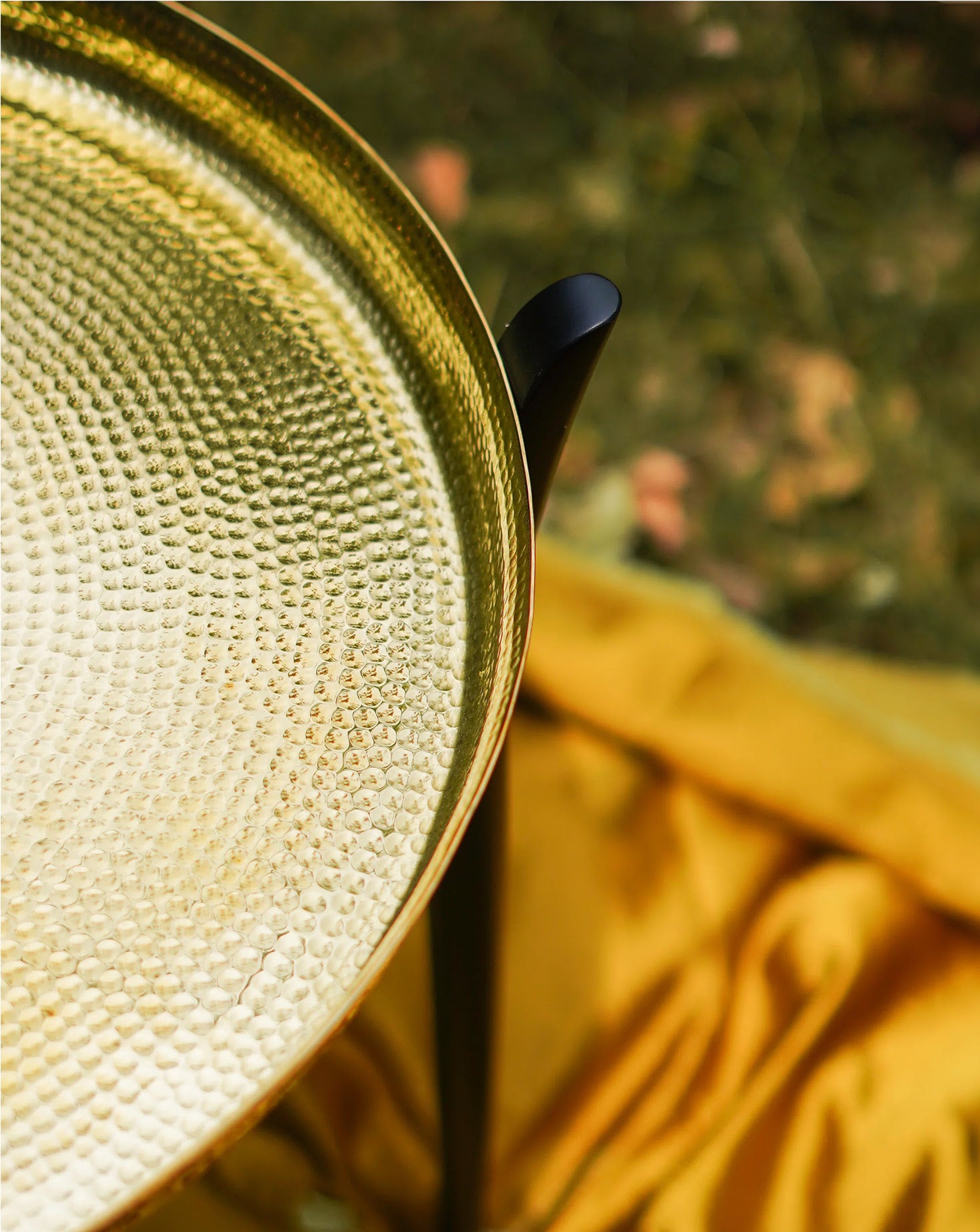 Thaali Brass and Wood Side Table
