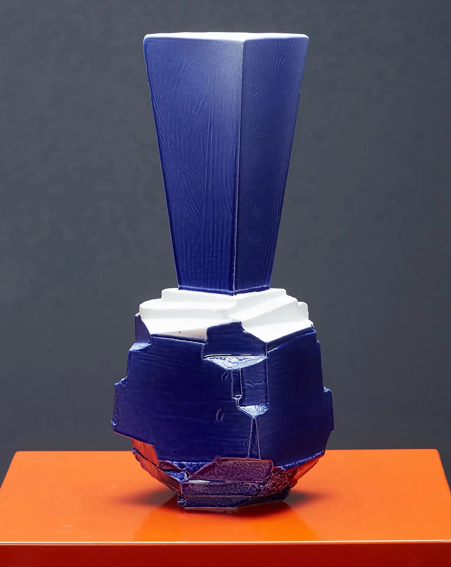 Johannes Nagel Stegreif Blue Ceramic Vase 1882 Ltd