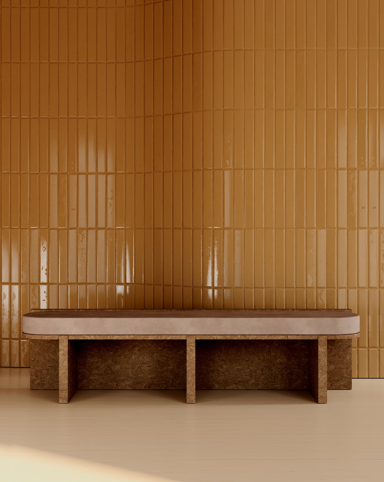 Cork and Velvet Bench