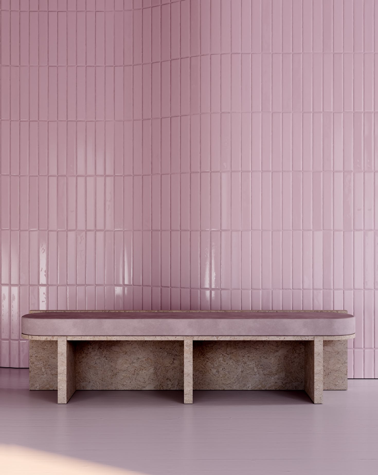 Cork and Velvet Bench