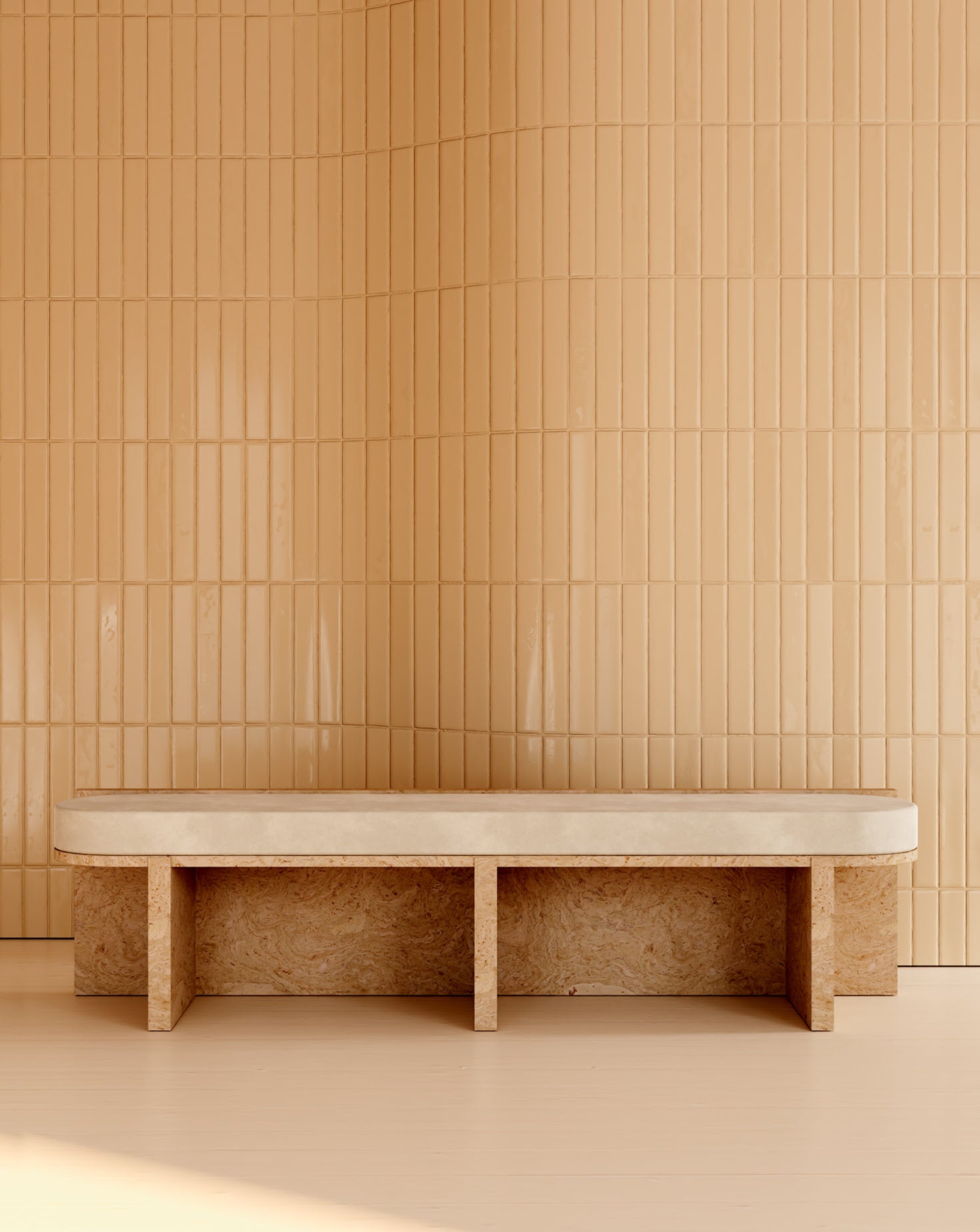Cork and Velvet Bench