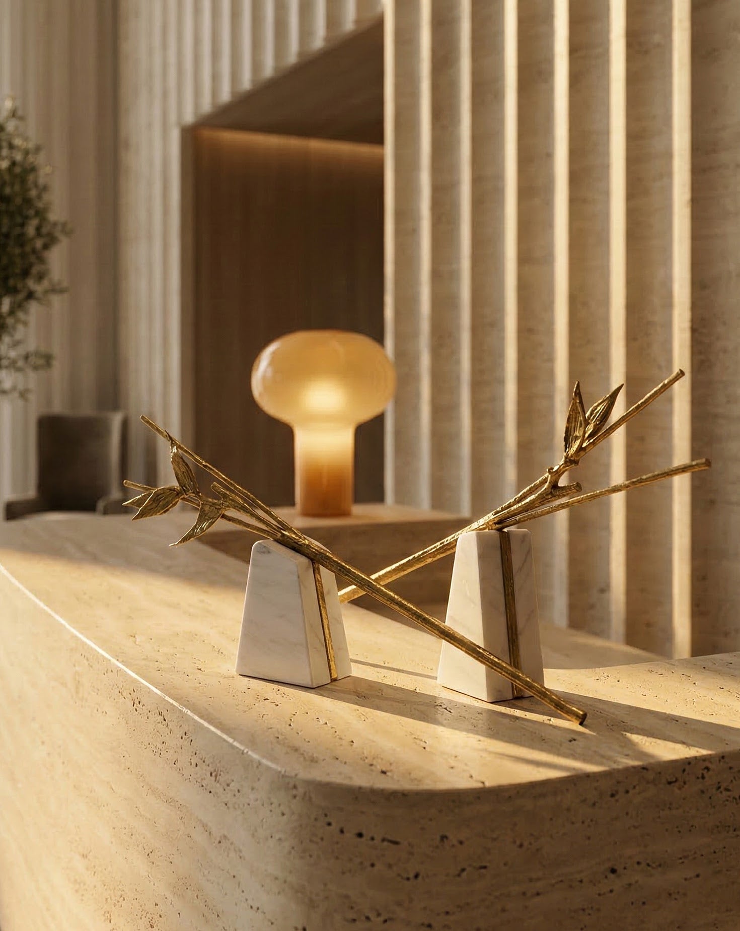 Escape Mabrle and Brass Sculpture