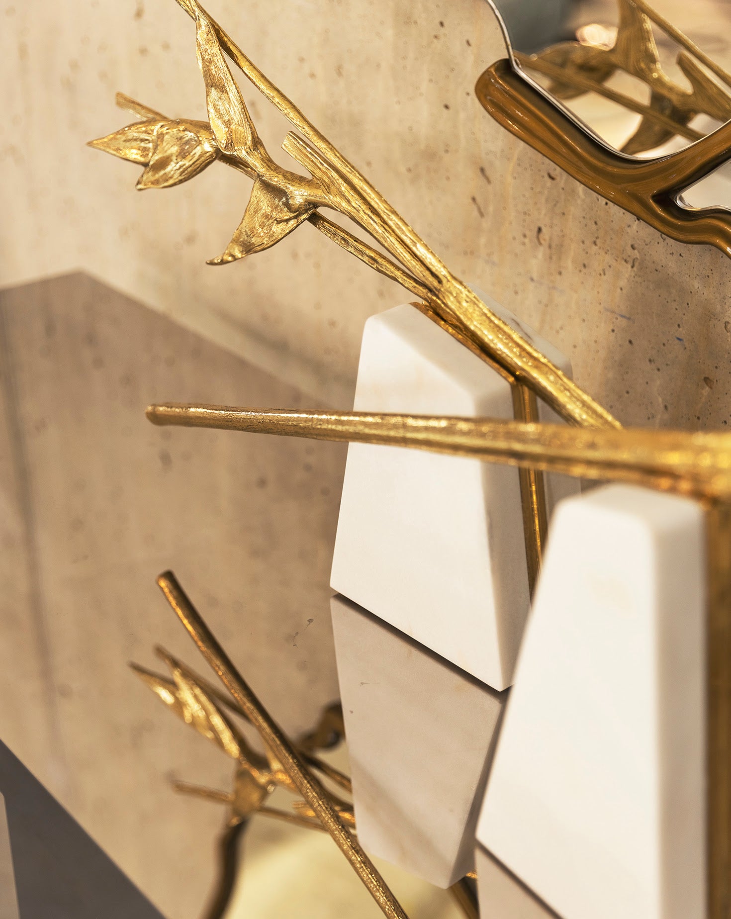 Escape Mabrle and Brass Sculpture