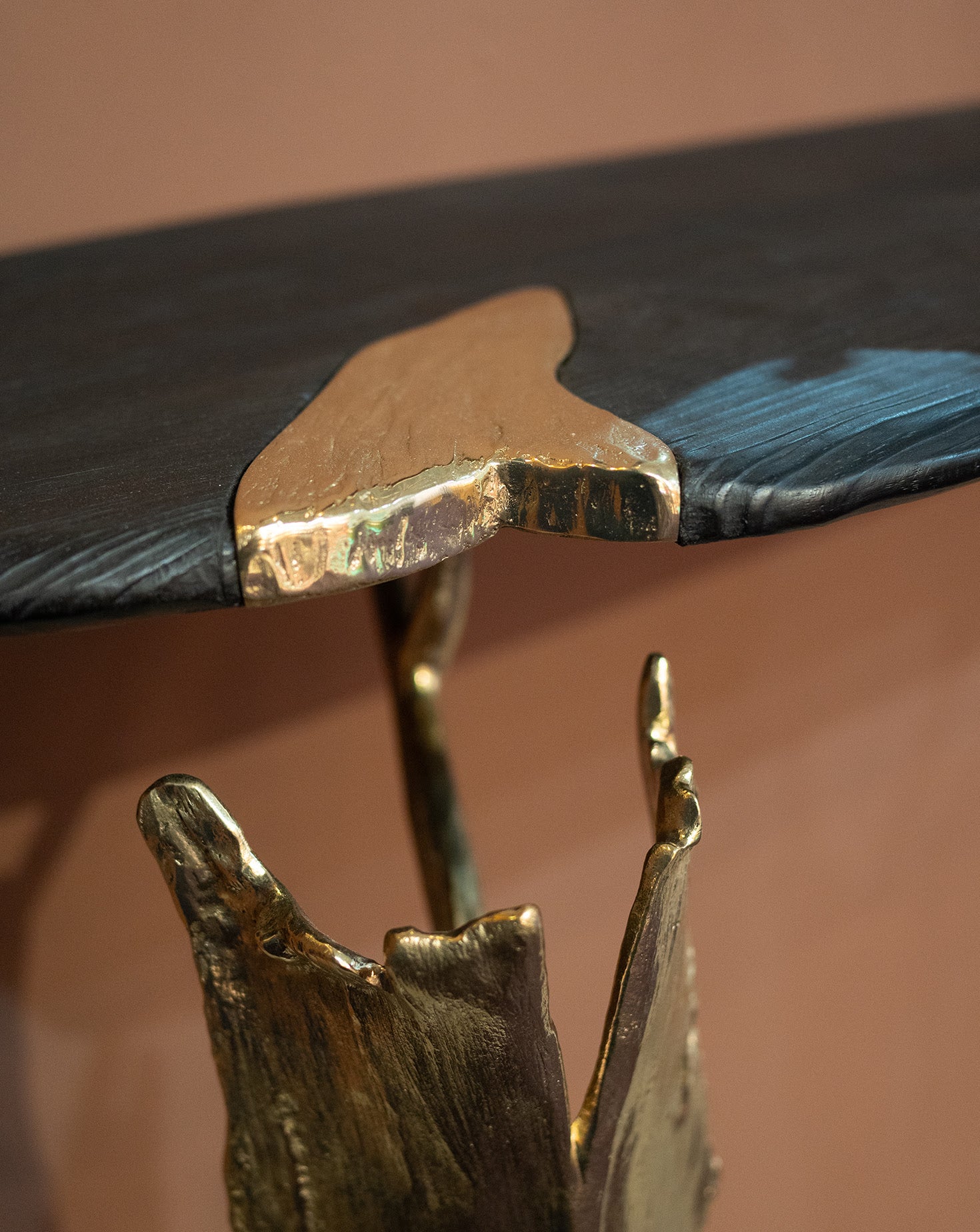 Folia Brass and Wood Console