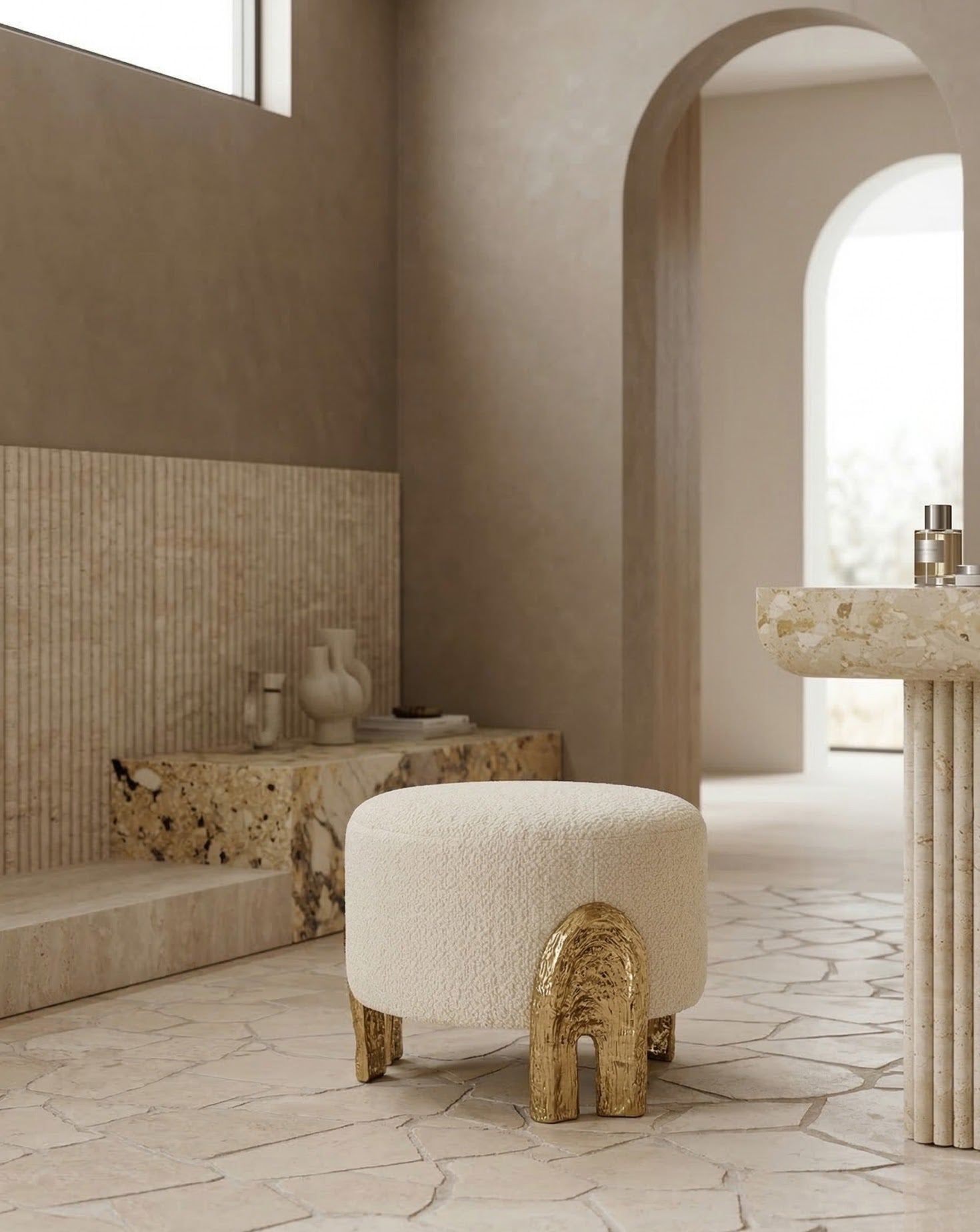 Kahy Brass Stool
