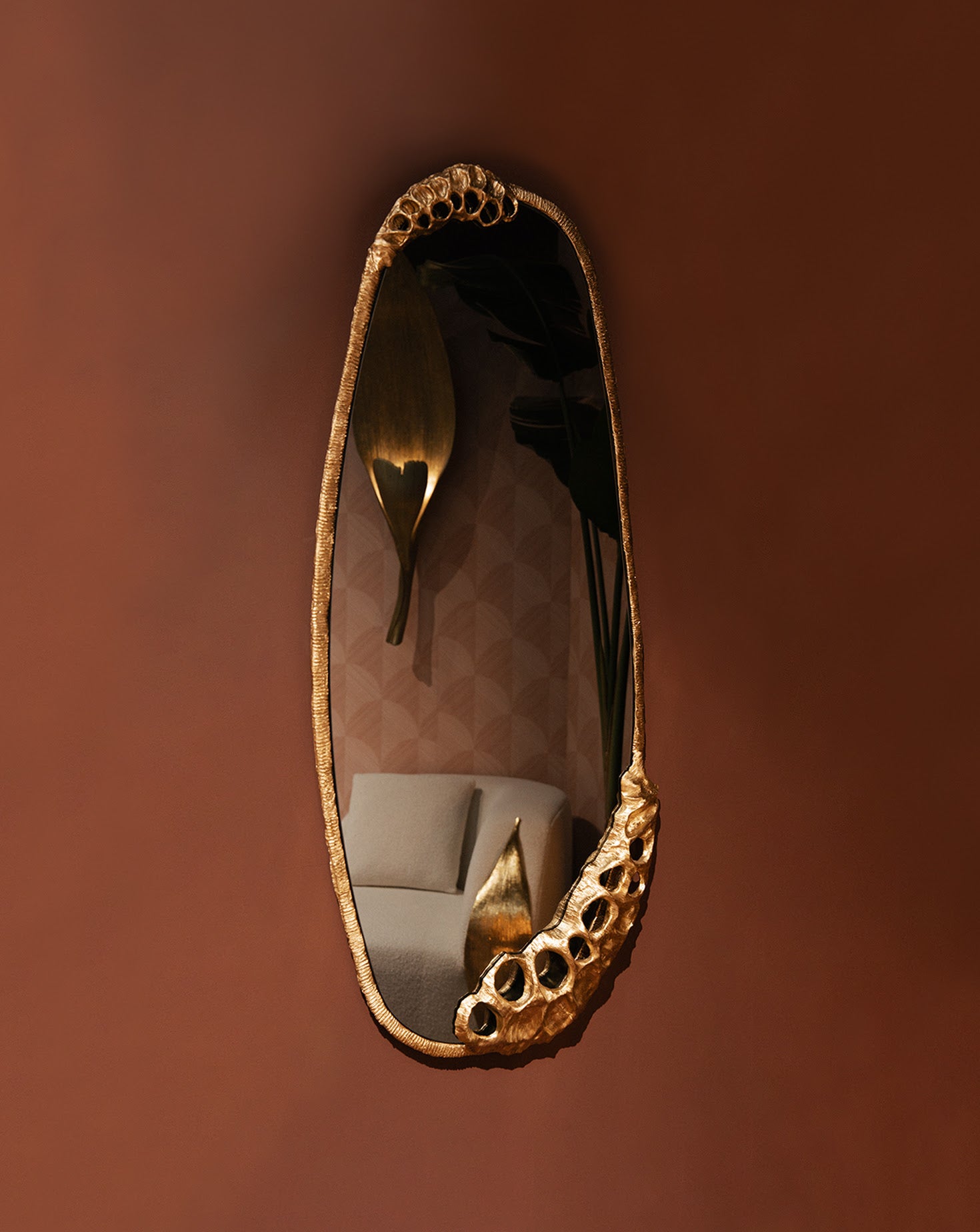 Lotus Brass and Gris Mirror