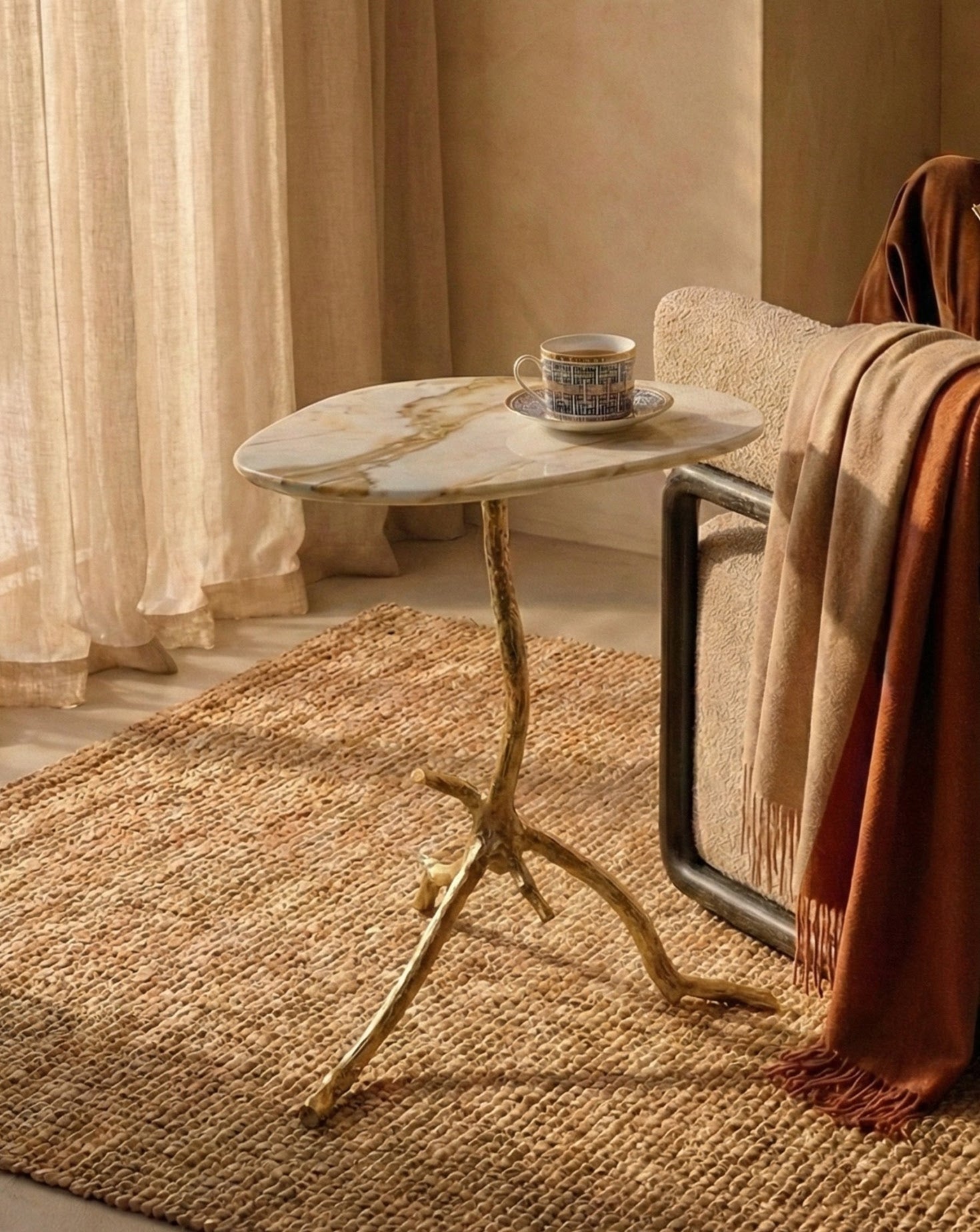 Ramum Calacatta Marble Side Table