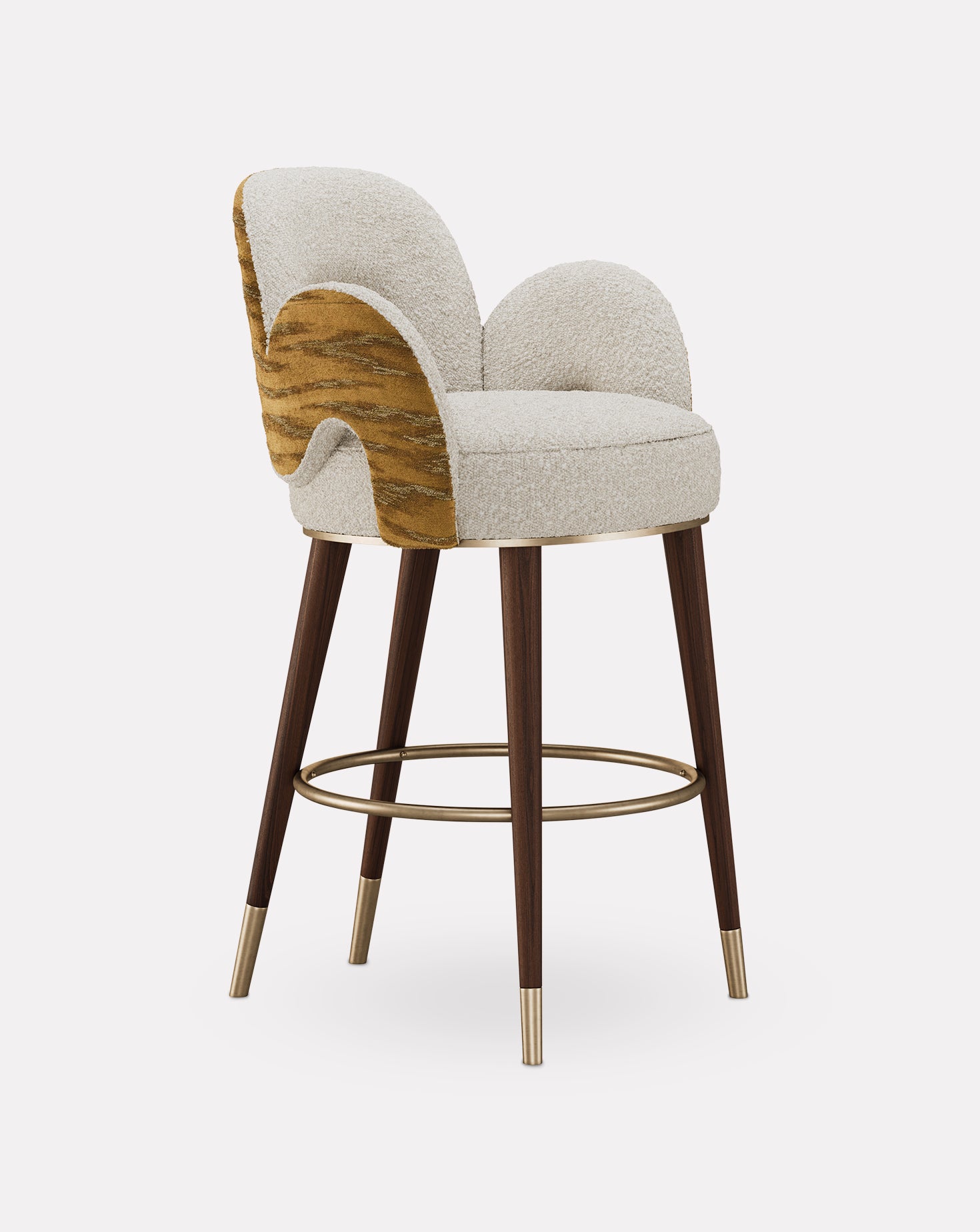 Amuse Brushed Brass Bar Stool