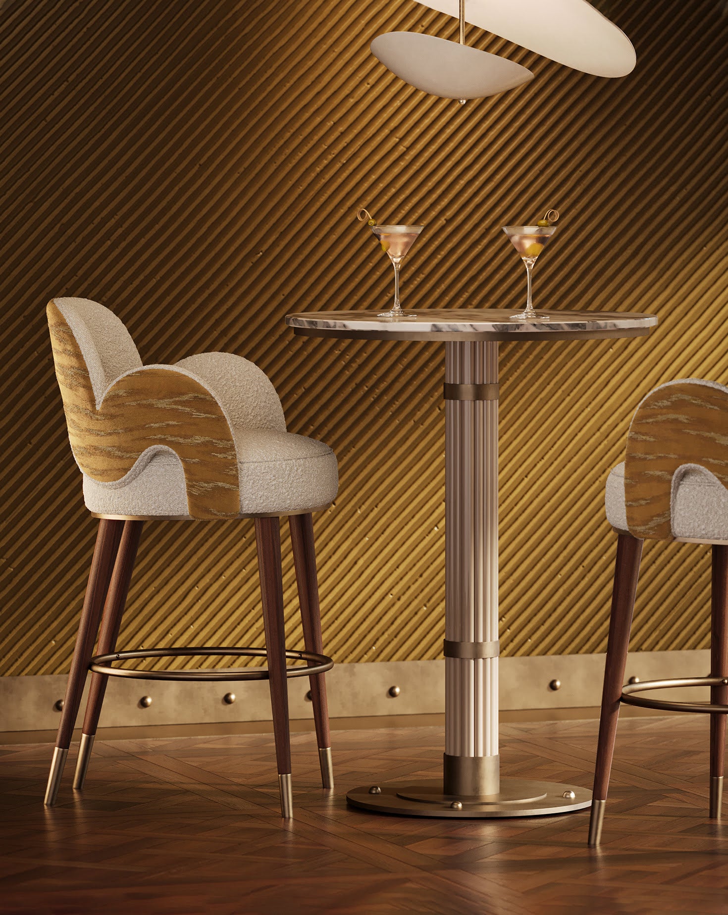 Amuse Brushed Brass Bar Stool