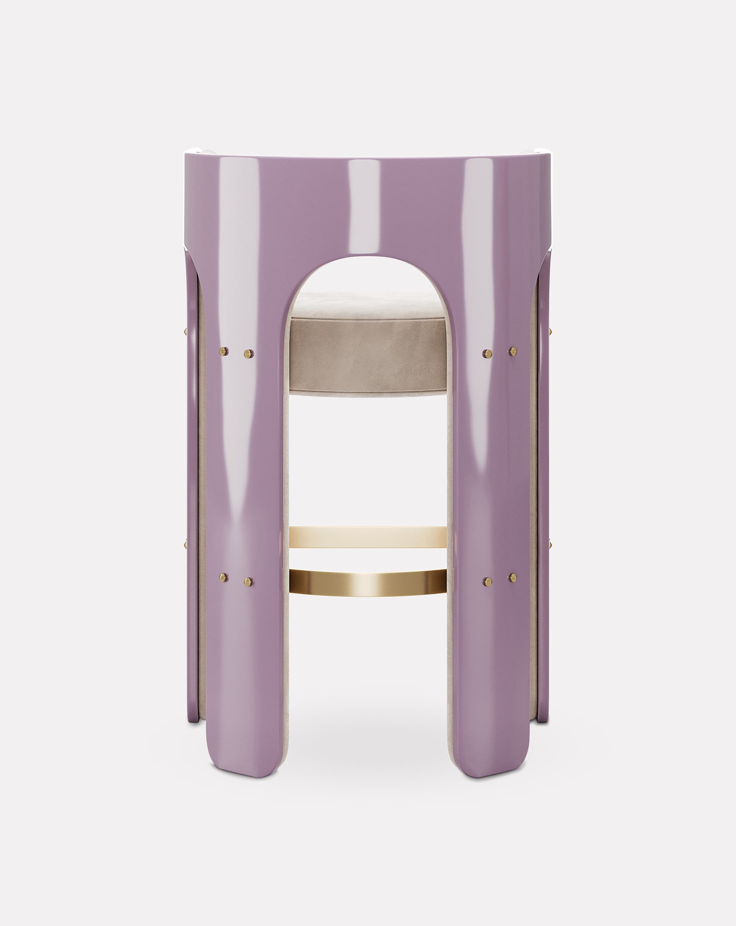 Robusta Wood and Brass Bar Stool