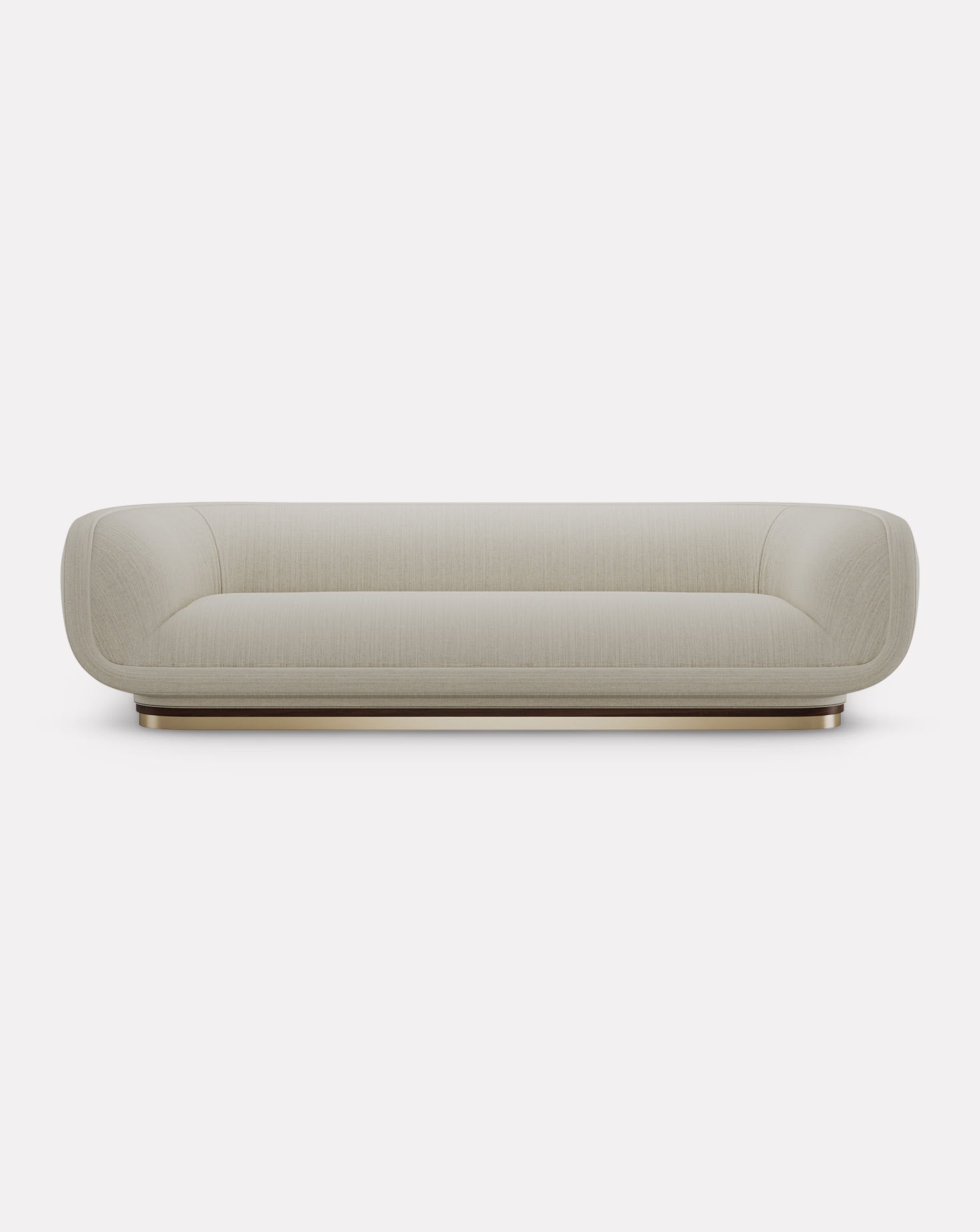 Legato Wanut Wood and Brass Sofa
