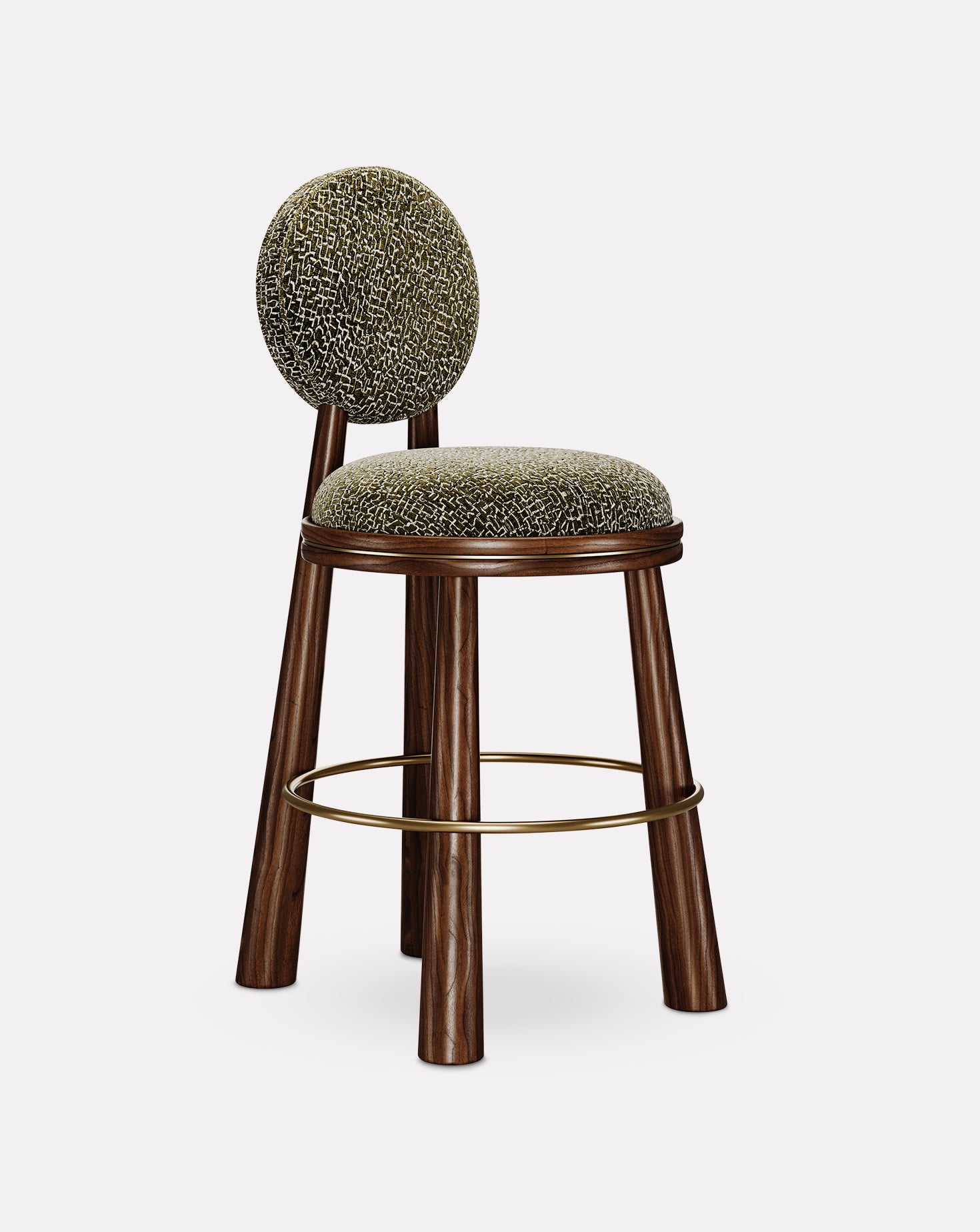 Mouline Brass and Velvet Bar Stool
