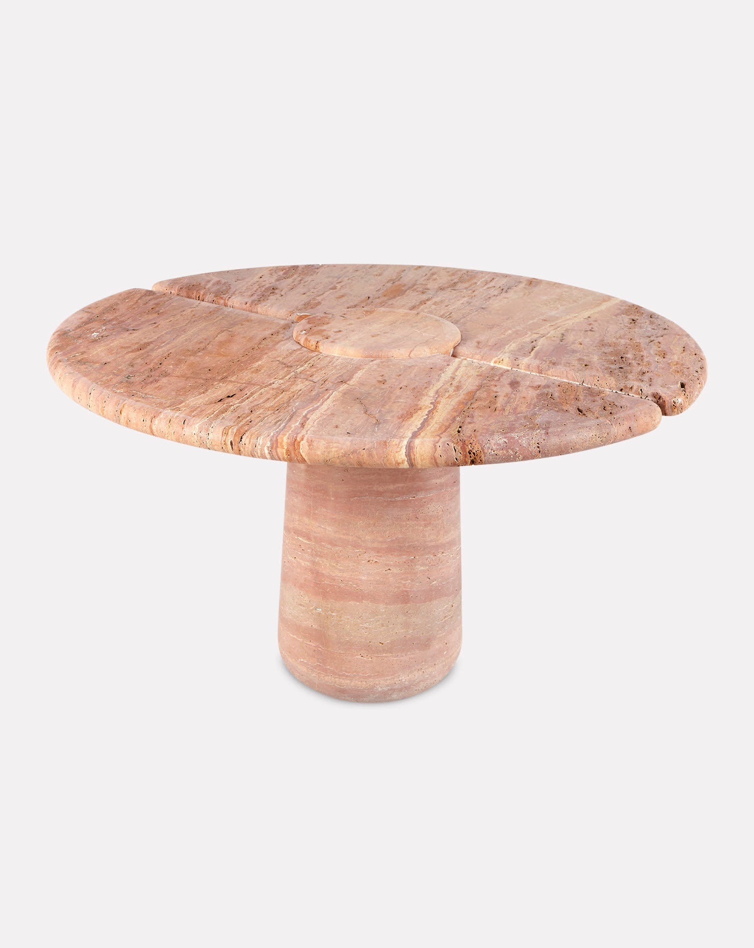 Sculptural Travetino Rosso Mistral Dining Table